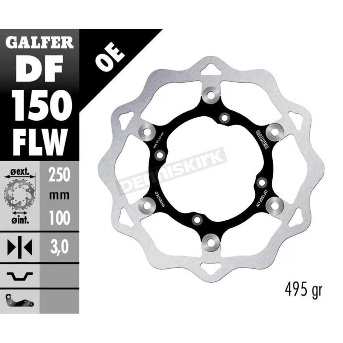 Galfer Front Steel Floating Wave Rotor - DF150FLW For Kawasaki Klx, Suzuki Dr250 Galfer Front Steel Floating Wave Rotor - DF150FLW For Kawasaki Klx, Suzuki Dr250