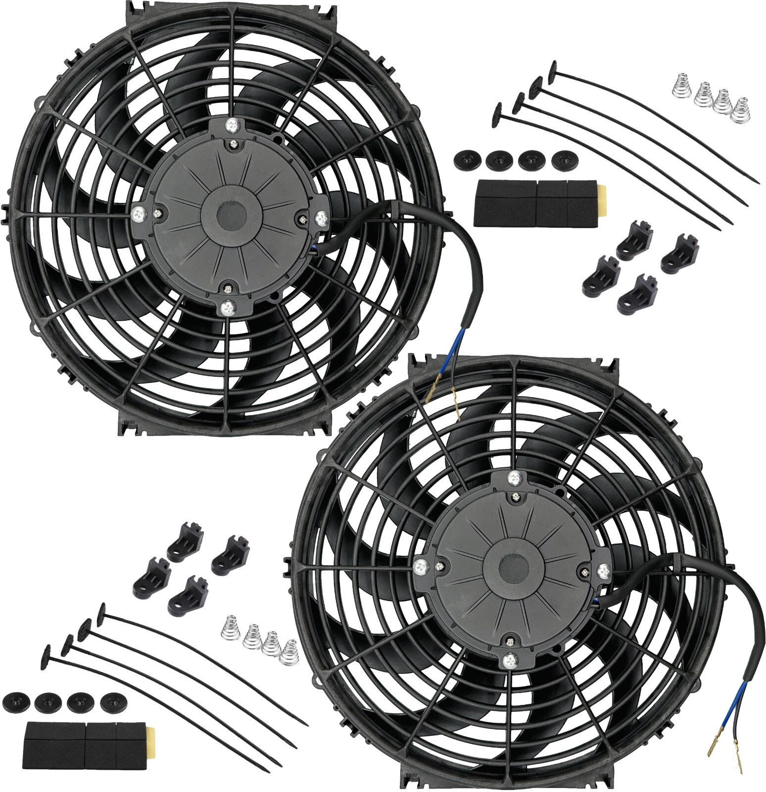 2x 12 Inch Electric Radiator Cooling Fan 180w For Motor Auto Engine Car Truck