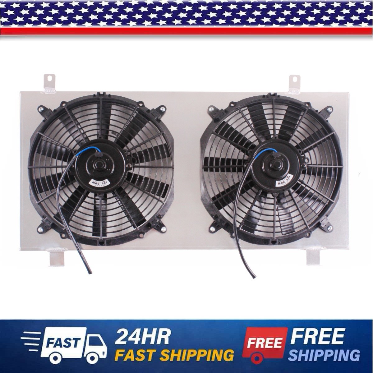 Aluminum Shroud+2*Fan For 02-07 Subaru Impreza WRX/STI MT 2.0L 2.5L GD GG H4 GAS