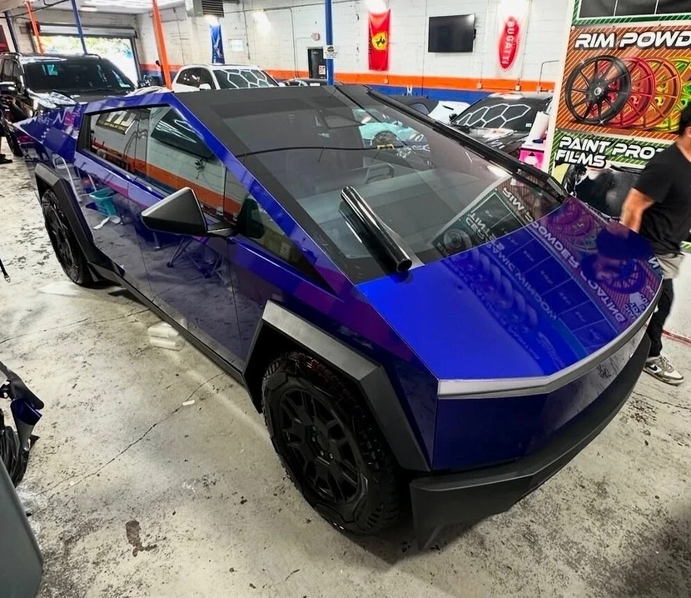 Cybertruck DIY PreCut PPF Paint Protection Film Wrap Color Changing Klein Blue