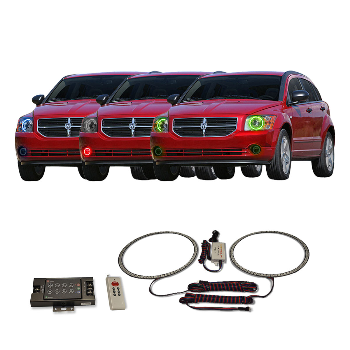 RGB Multi Color RF Headlight Halo kit for Dodge Caliber 07-12