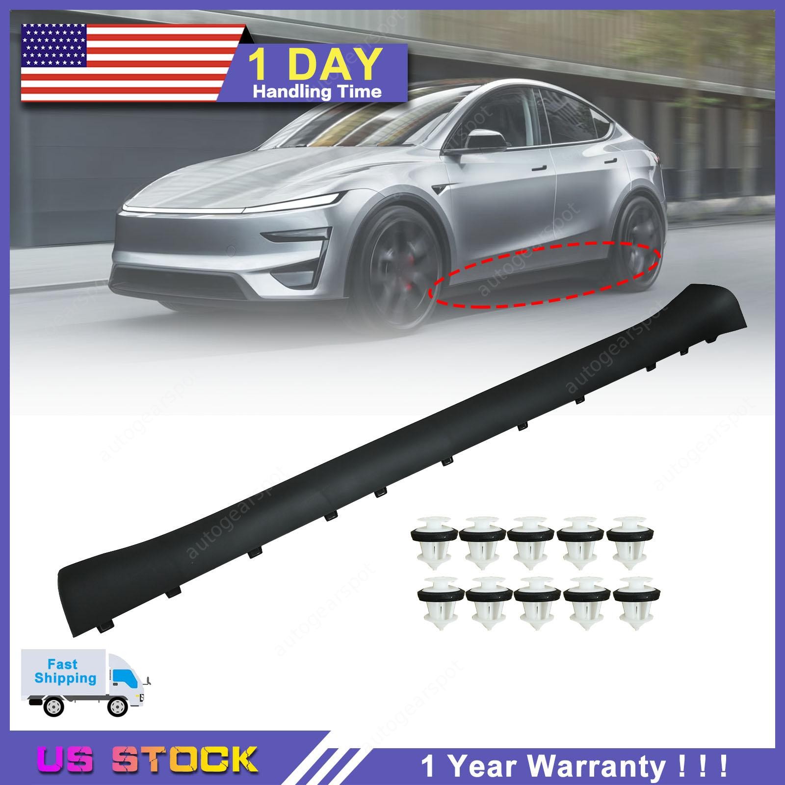 Left Rocker Panel Molding 1921724-00-B Black Fits For 2025-2026 Tesla Model Y