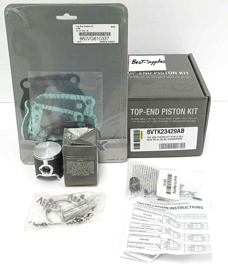 Top End Kit with Piston for 2009-2023 KTM Husq GG 50, 39.46mm Vertex VTK23429AB