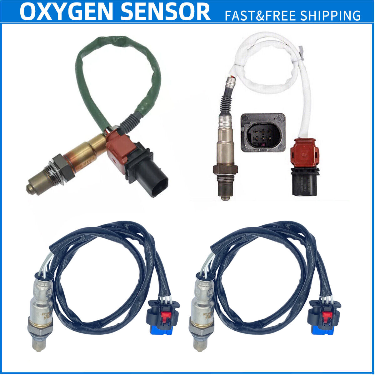 4pcs Upstream+Downstream Oxygen Sensor For 2018-2020 Ford F-150 2.7L Turbo