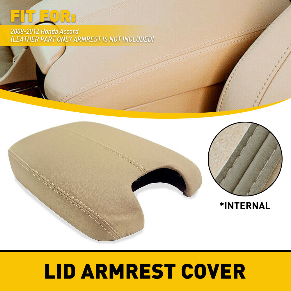 Fit For Honda Accord 2008-2012 Sedan Coupe Console Armrest Beige Leather Cover