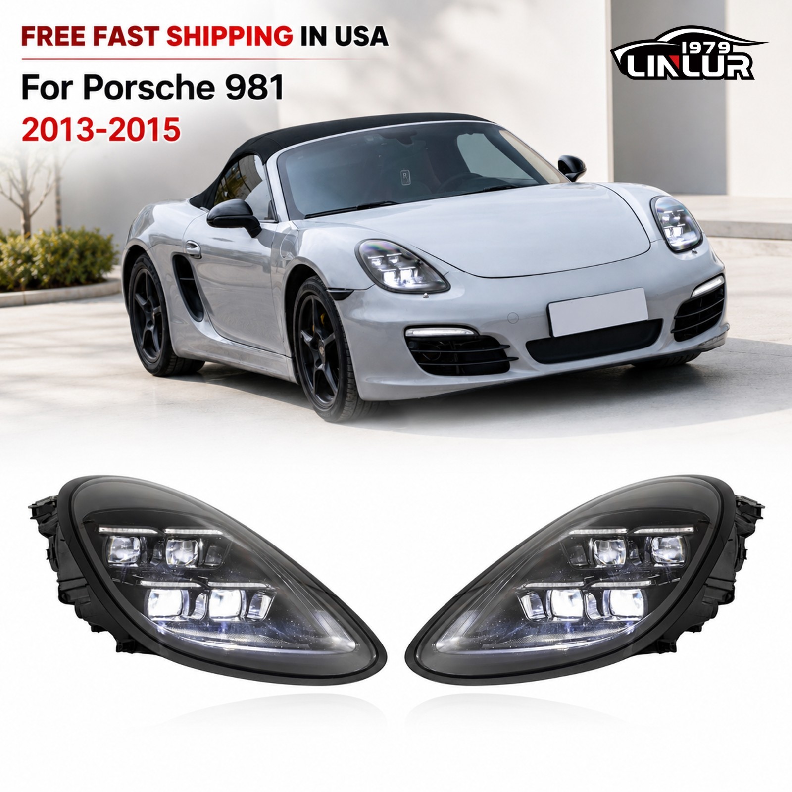2025 Matrix LED Headlights Assembly For 2013-2015 Porsche Boxster Cayman 981