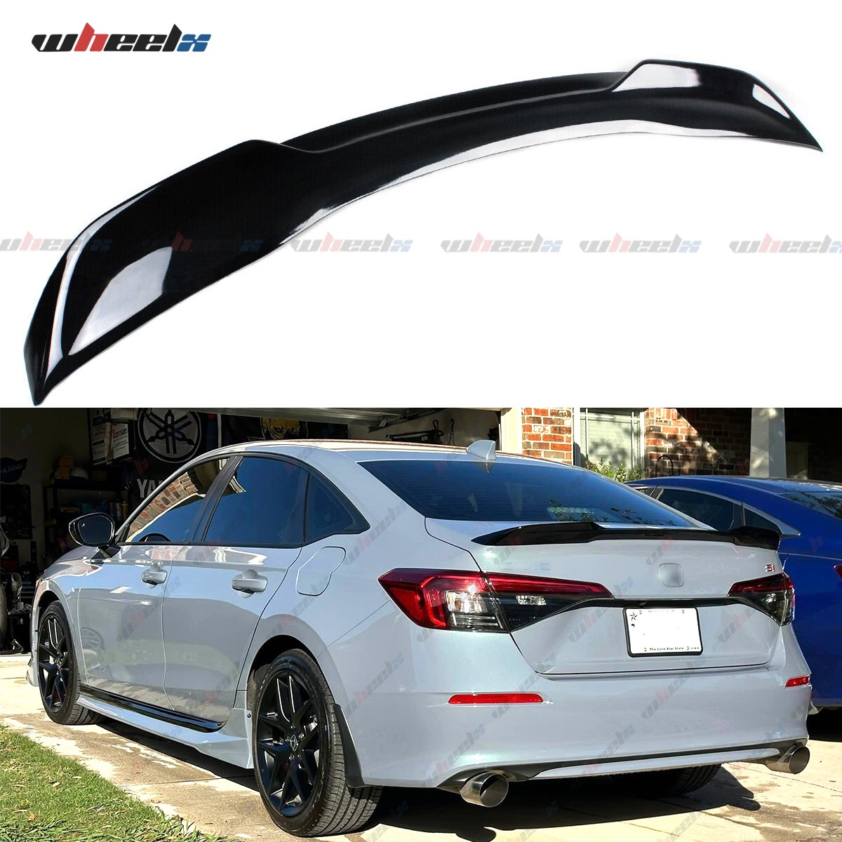 FOR 2022-2026 HONDA CIVIC SEDAN GLOSS BLACK Si STYLE DUCKBILL TRUNK SPOILER WING
