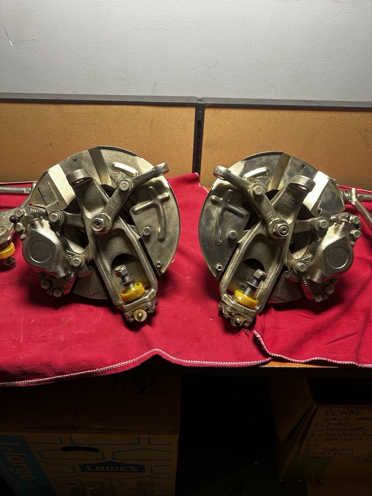 Jaguar E-Type Front Hubs Complete with Brakes and Upper Control Arms Pair Jaguar E-Type Front Hubs Complete with Brakes and Upper Control Arms Pair
