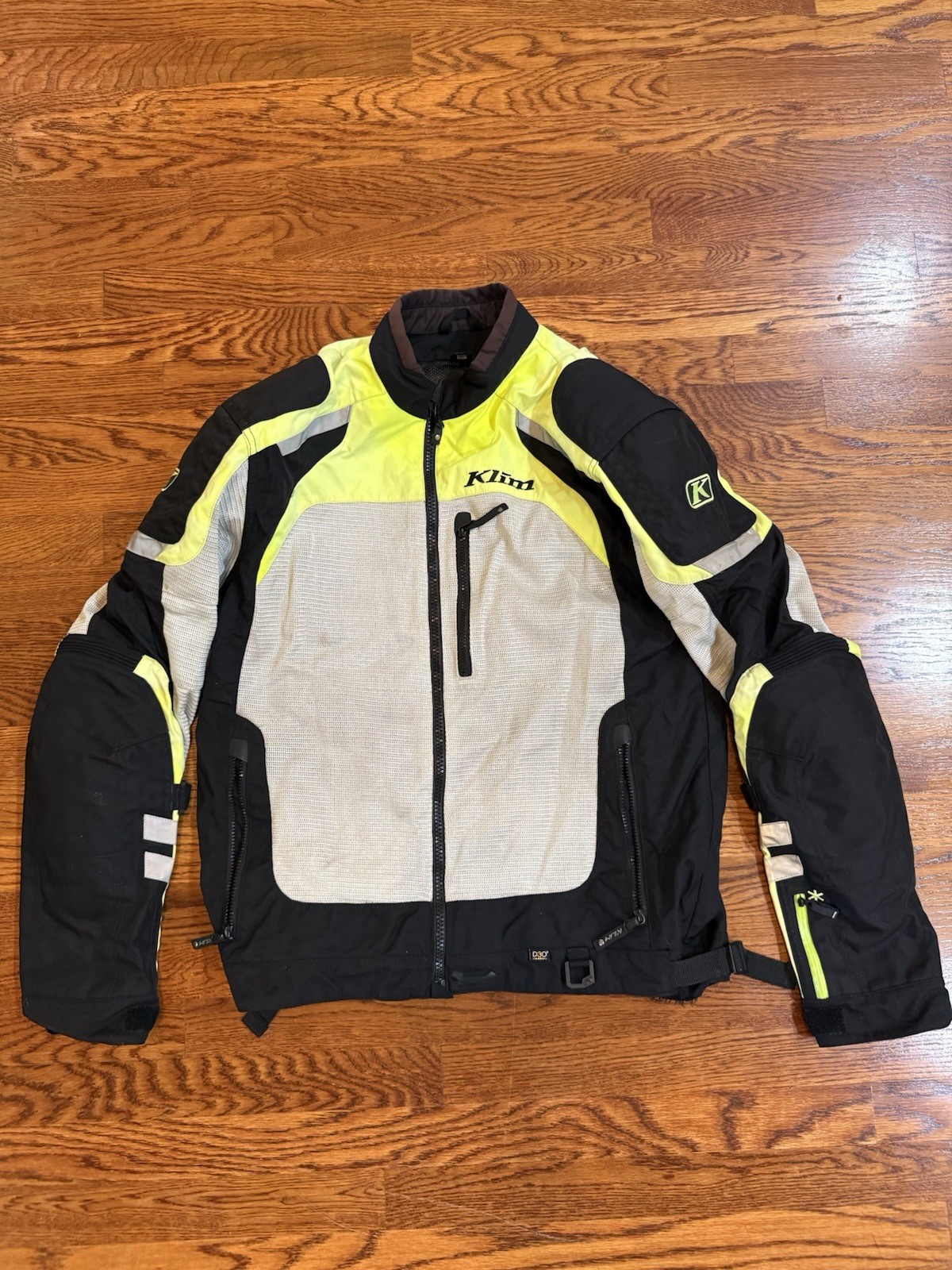 KLIM Induction Men\'s XL Yellow Gray Mesh D3O Motorcycle Jacket