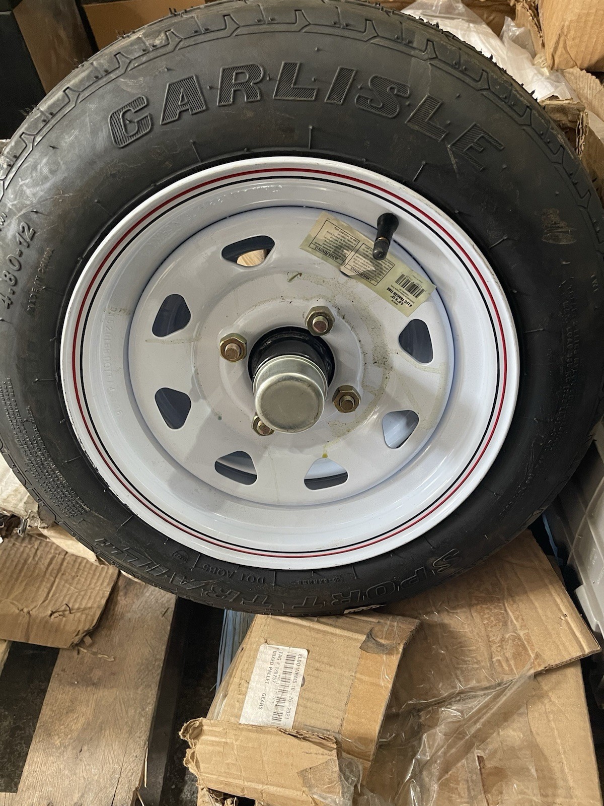 BRAND NEW CARLISLE SPORT TRAILS 4.80-12 UTILITY TRAILER TIRE W/ RIM *SHIPS FREE*