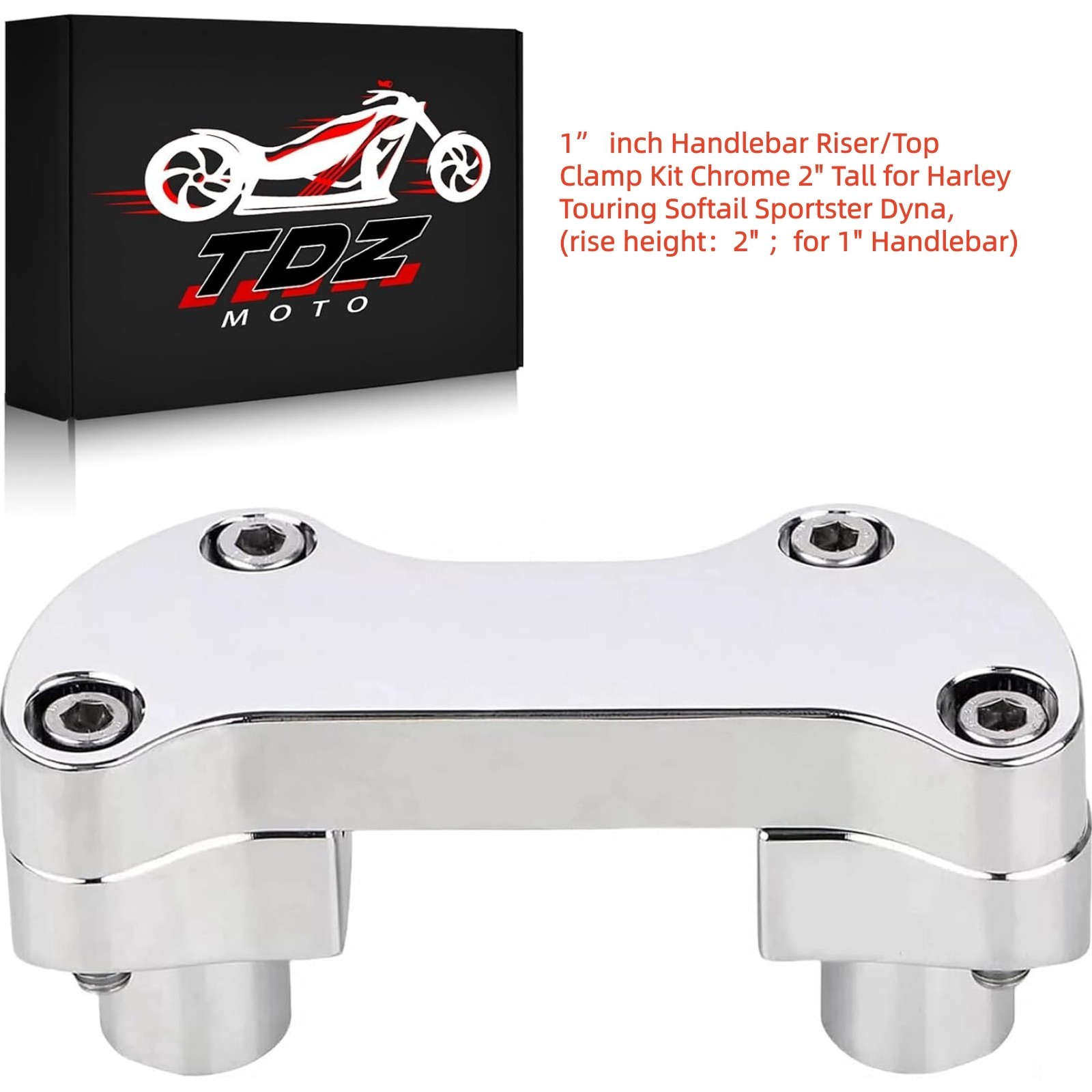 1” inch Handlebar Riser/Top Clamp Kit Chrome 2\