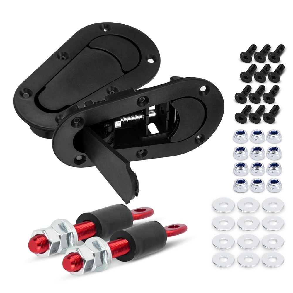 Universal Racing Car Flush Mount Quick Release Hood Latch Pin No Key Locking Kit