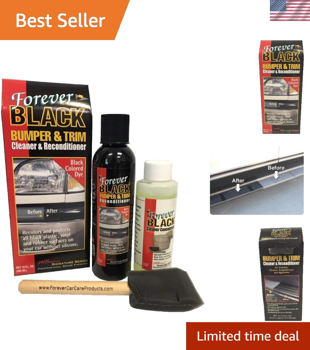 6oz Forever Black Bumper & Trim Restore Kit - Permanent Dye for All Vehicles