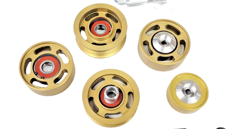 2003-11 E55, SL55, G55,CLS55 M113K AMG Mercedes Billet GOLD 5 Piece Idler Kit.