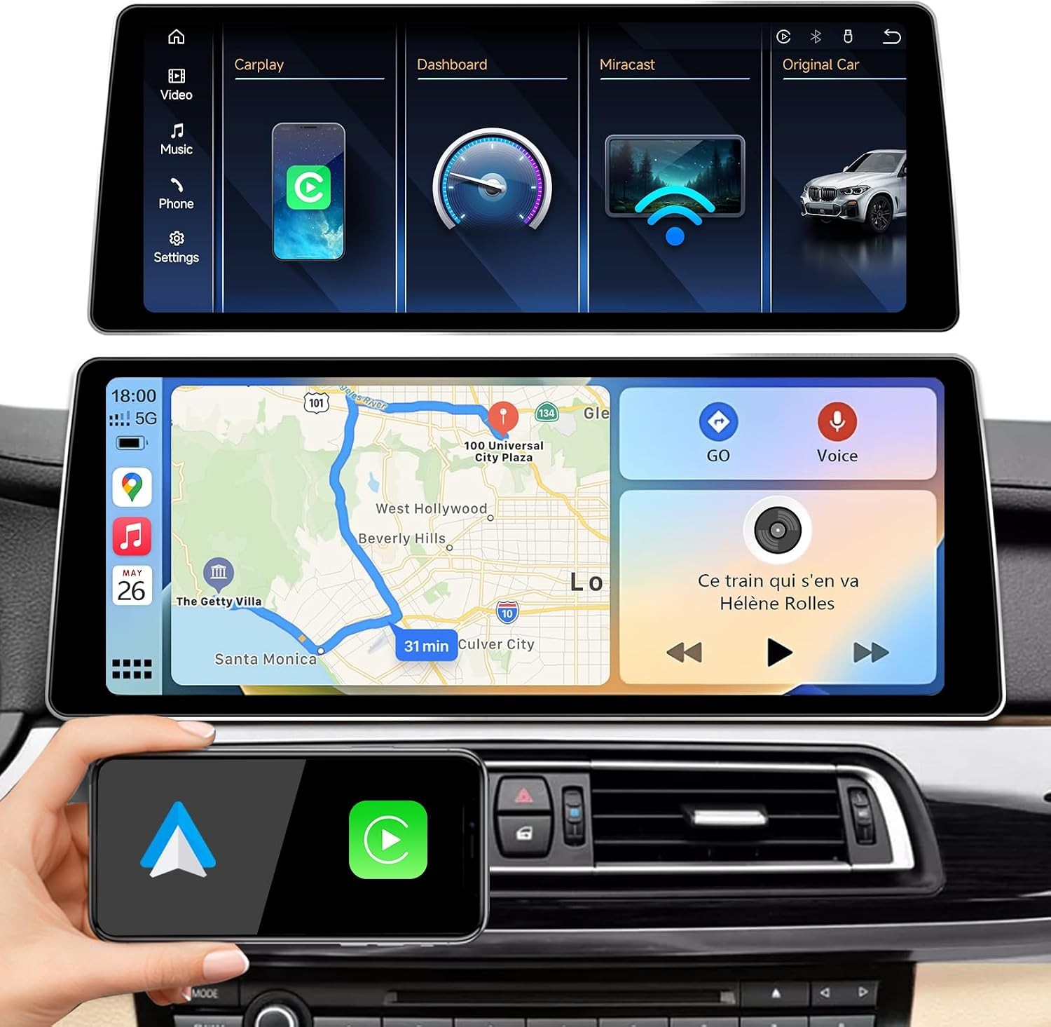 Android Screen Carplay For BMW 7 Series F01 F02 Car Stereo Navigation 12.3\