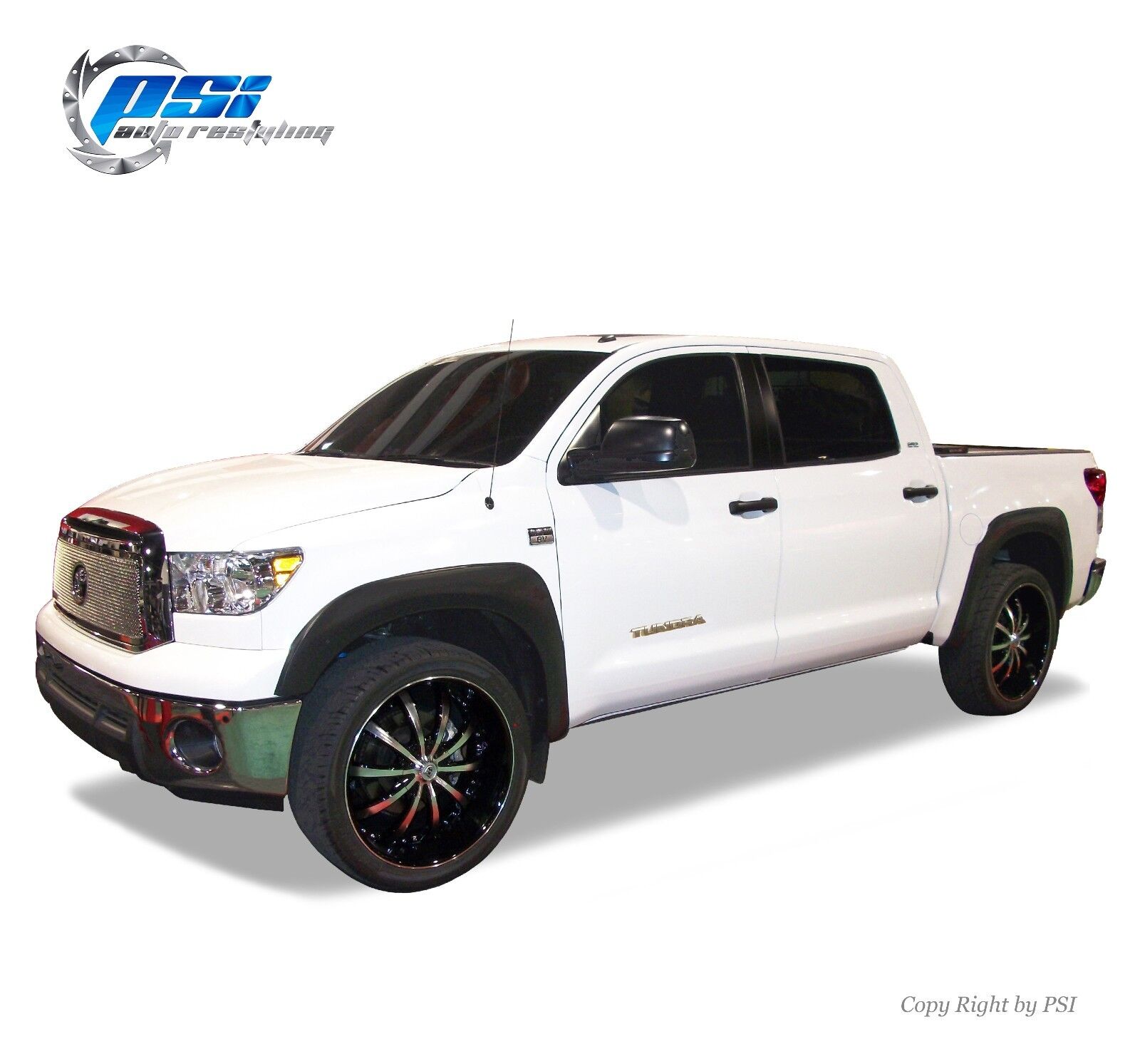Black Textured OE Style Fender Flares Toyota Tundra 07-13 Fits w/ Factory Flaps