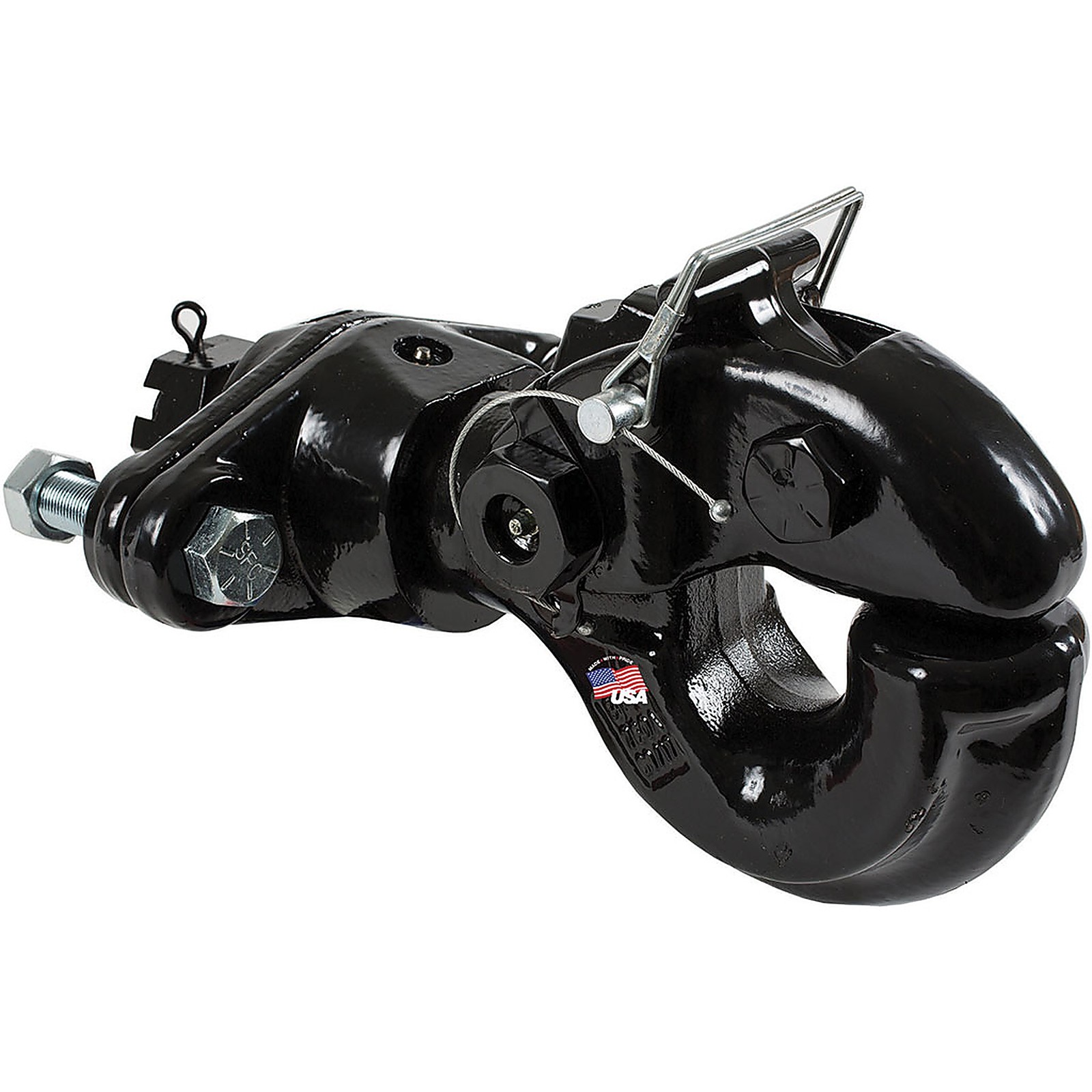 Buyers BP760A - 30 Ton Swivel Pintle Hitch Black Powder Coat Forged Steel