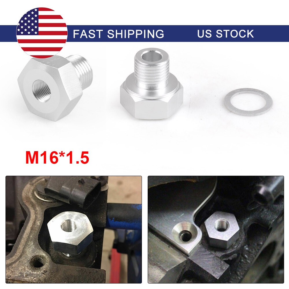 2X M16x1.5 to 1/8 NPT Oil Pressure Adapter Swap Gauge Sensor Adapter