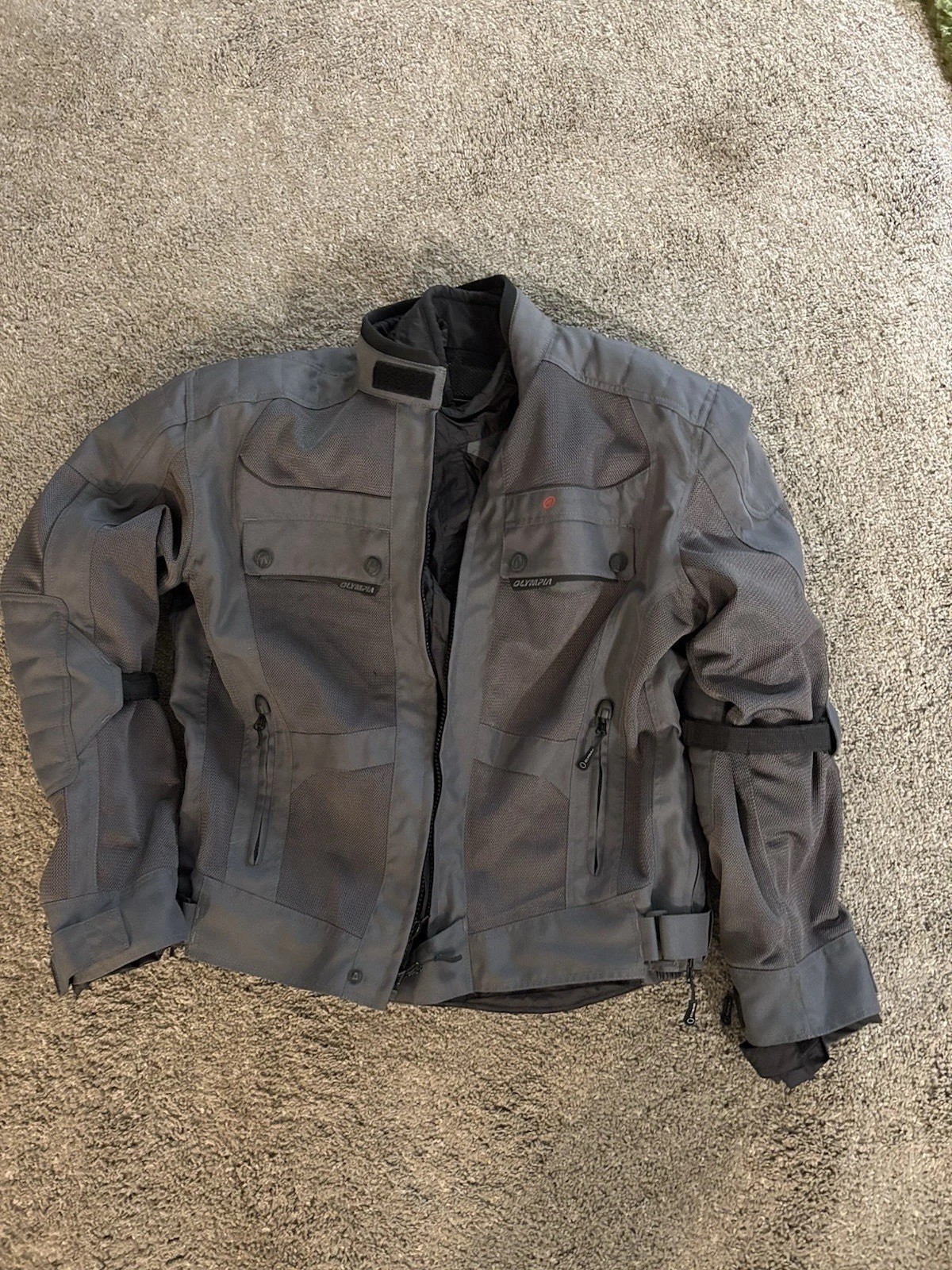 Olympia Moto Sports Men’s L Motorcycle Touring Jacket w/ Liner CE Armor