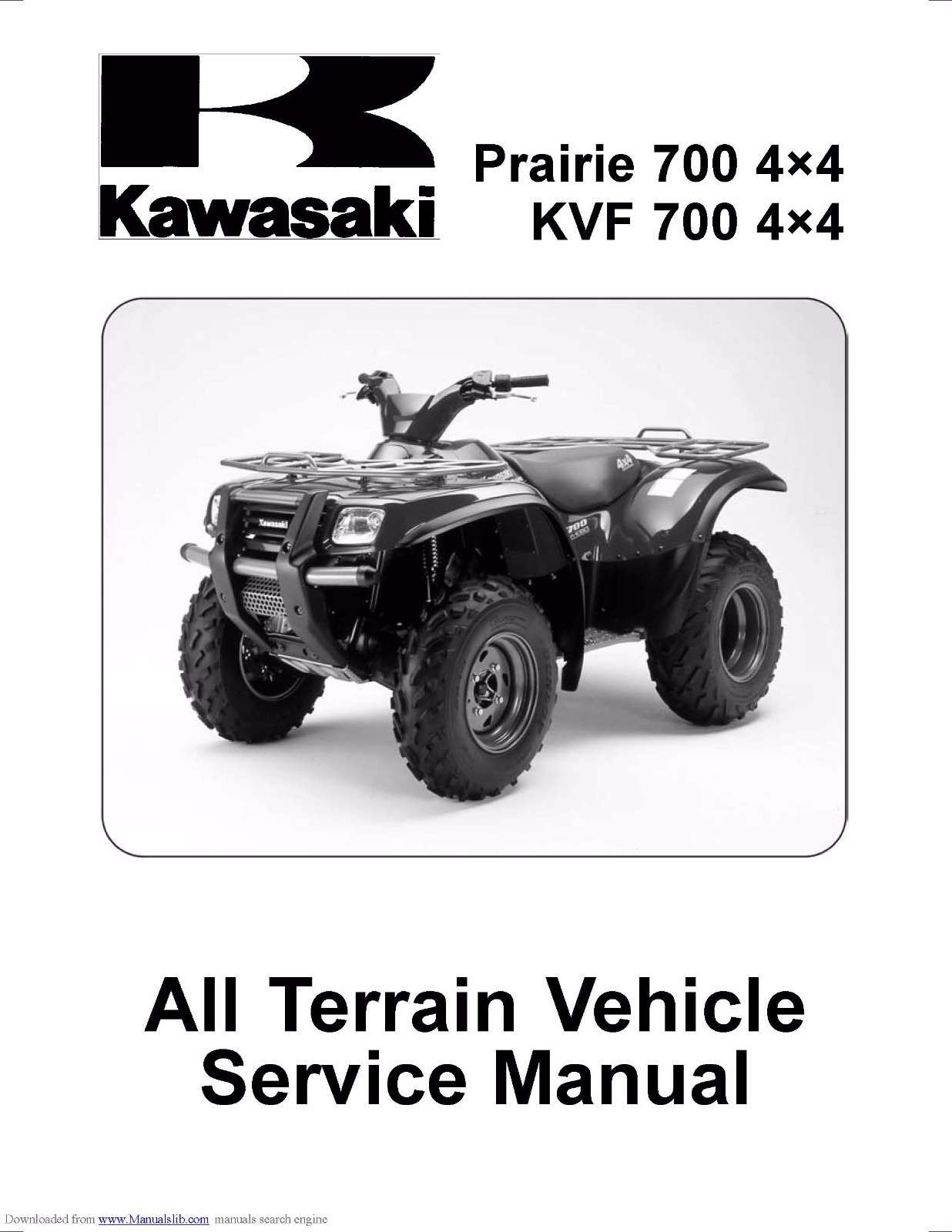 Kawasaki service workshop manual 2004, 2005 & 2006 Prairie 700 4×4, KVF 700 4×4.