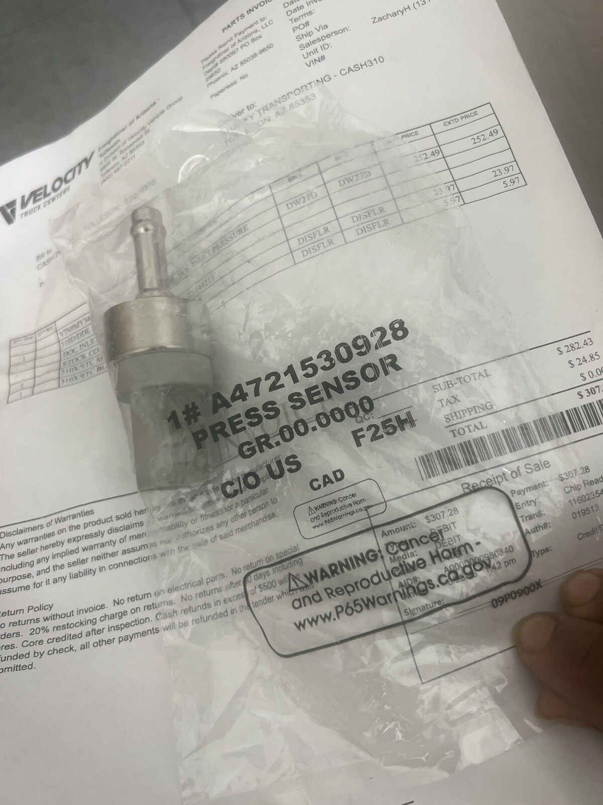 Doc Inlet Pressure Sensor For Cascadia