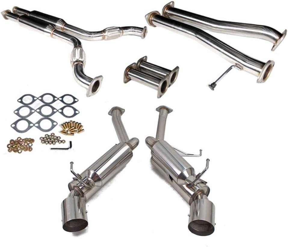 REV9 Dual Exhaust Stainless Steel Muffler Tip For 03-06 G35 COUPE 03-08 350Z