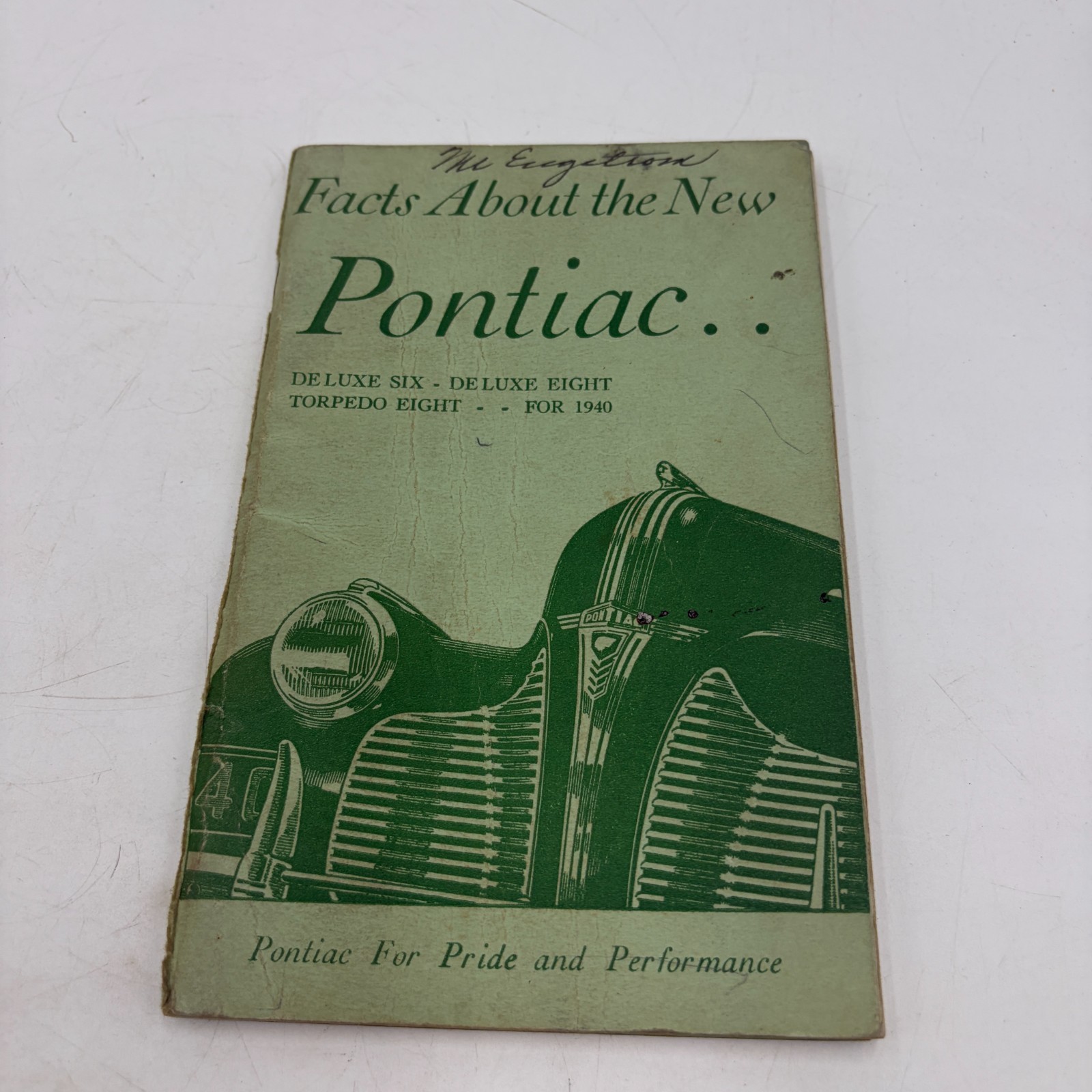 1940 Pontiac Dealer Sales Facts Book Deluxe Six Eight Torpedo Original Manual