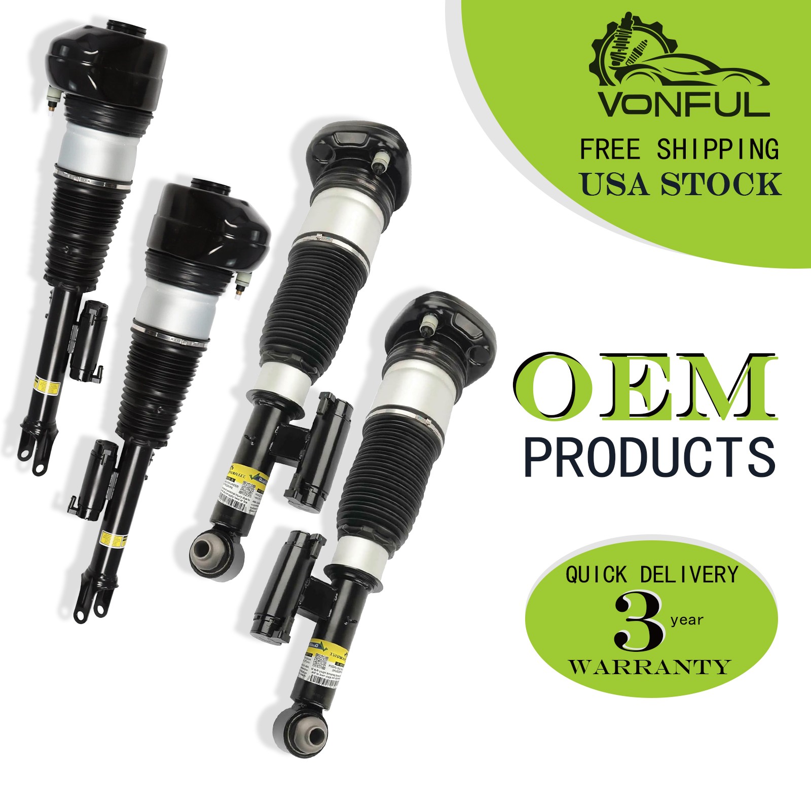 4X Front Rear Air Shock Struts EDC FOR 16-22 BMW G11 G12 740i 750i 760Li xDrive
