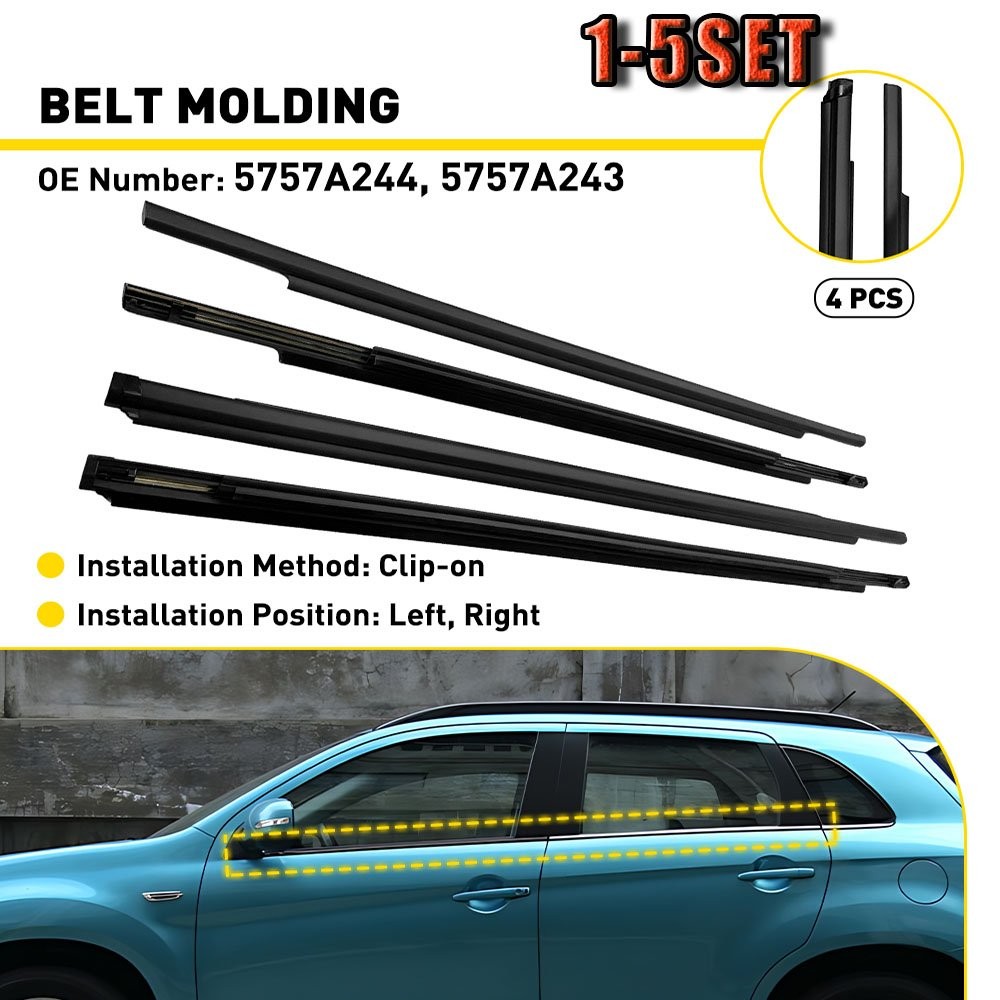 For Outlander Sport 2011-23 Door Weather Strips Window Seal Belt Moulding4-20pcs
