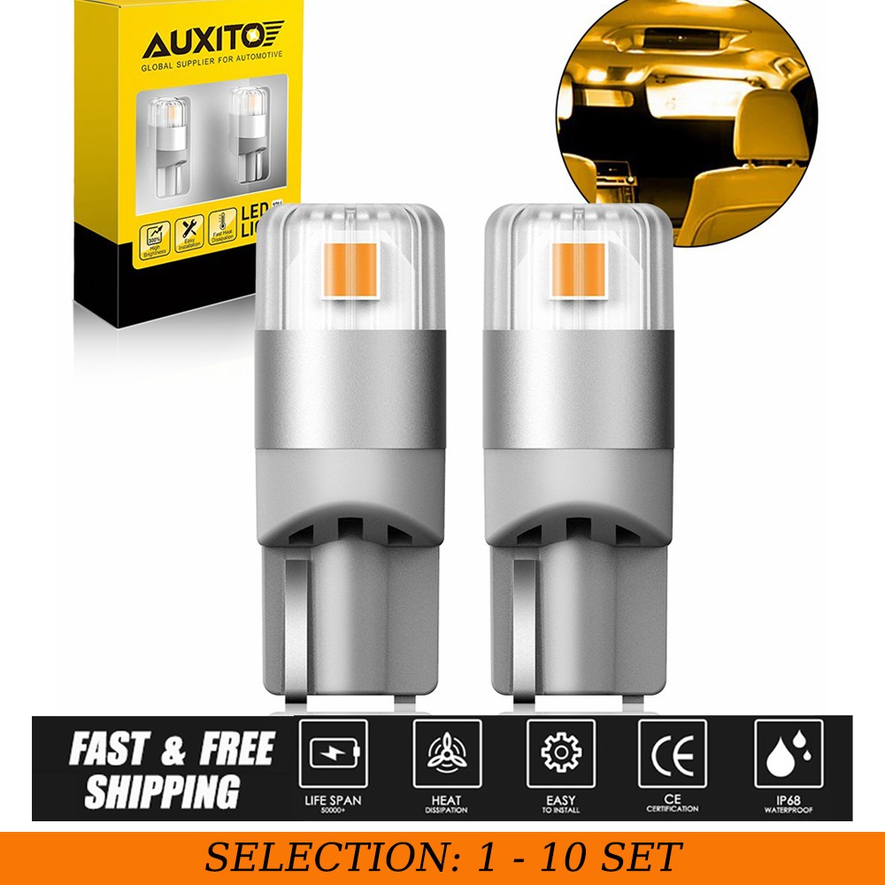 2-20X T10 194 3030 Amber LED License Plate Dome Clearance Light Bulb Amber 2US2T