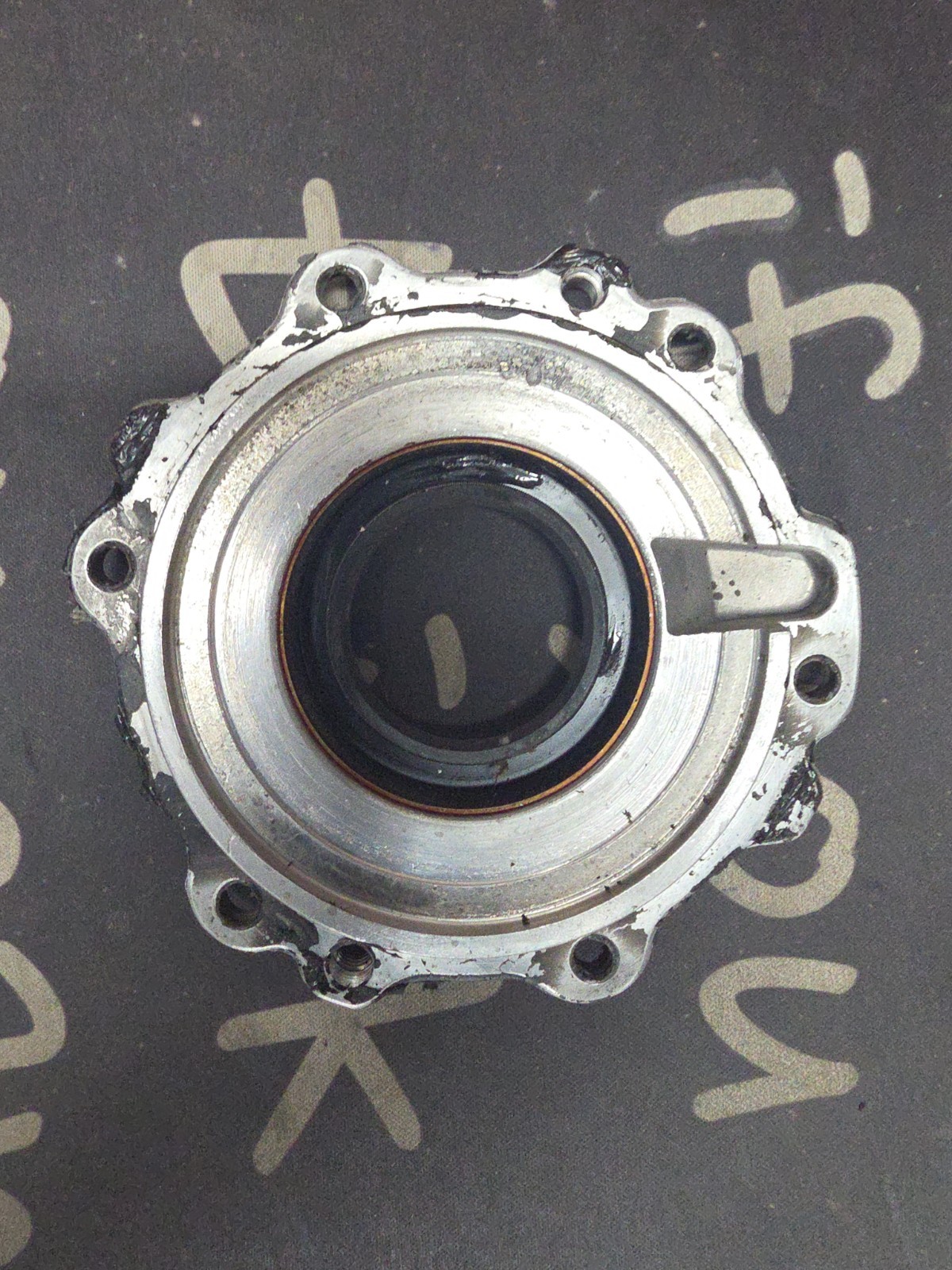 USED GM 96-up Getrag 290 NV3500 5 speed transmission throw out bearing retainer USED GM 96-up Getrag 290 NV3500 5 speed transmission throw out bearing retainer