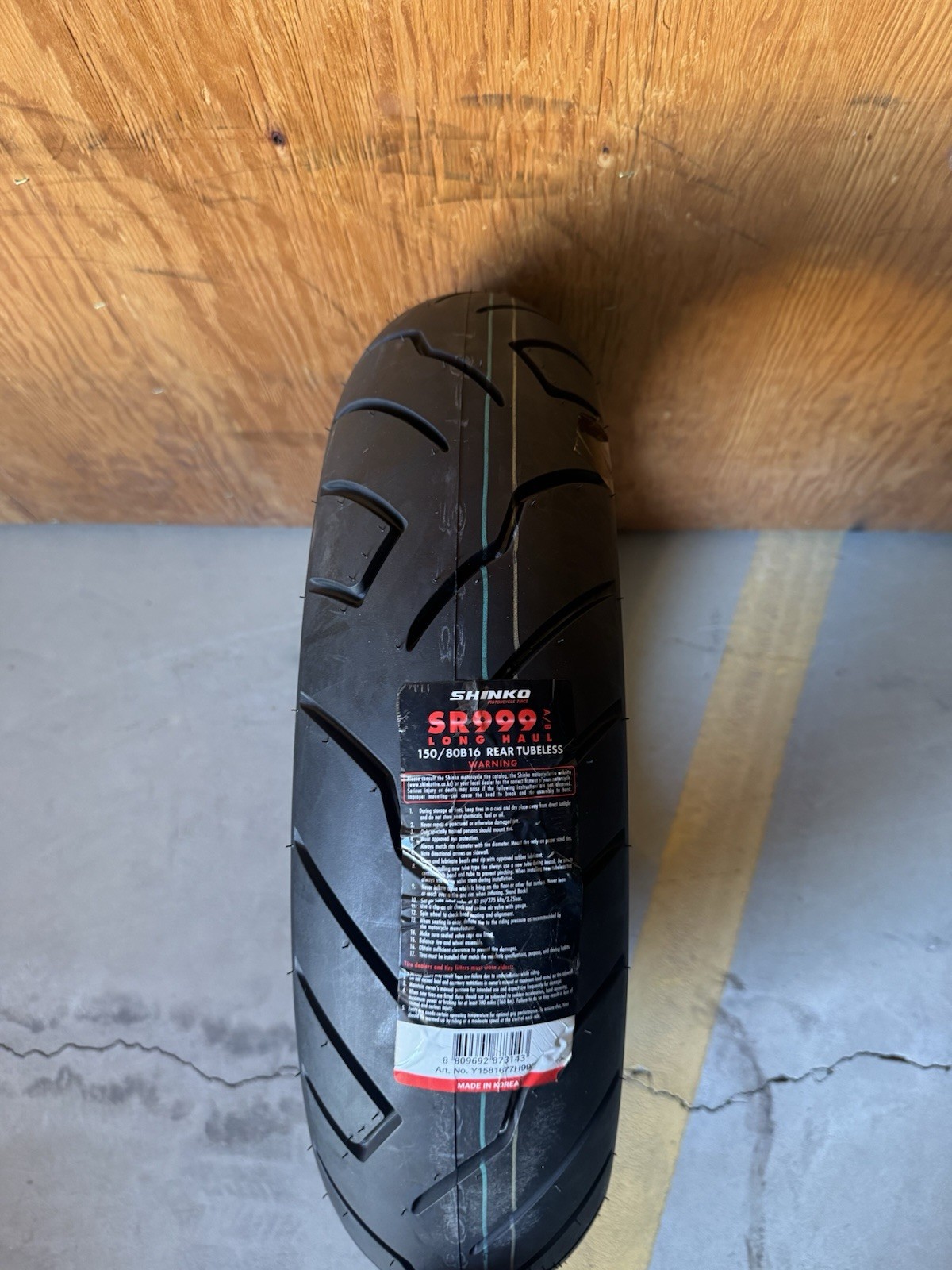 Shinko SR999 Long Haul 150/80B16 Bias Rear Motorcycle Tire 77H TL