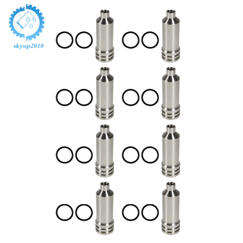 8 Set Injector Cup & O-rings 97188463Lb7 For Gm 2001-2004 6.6L Duramax