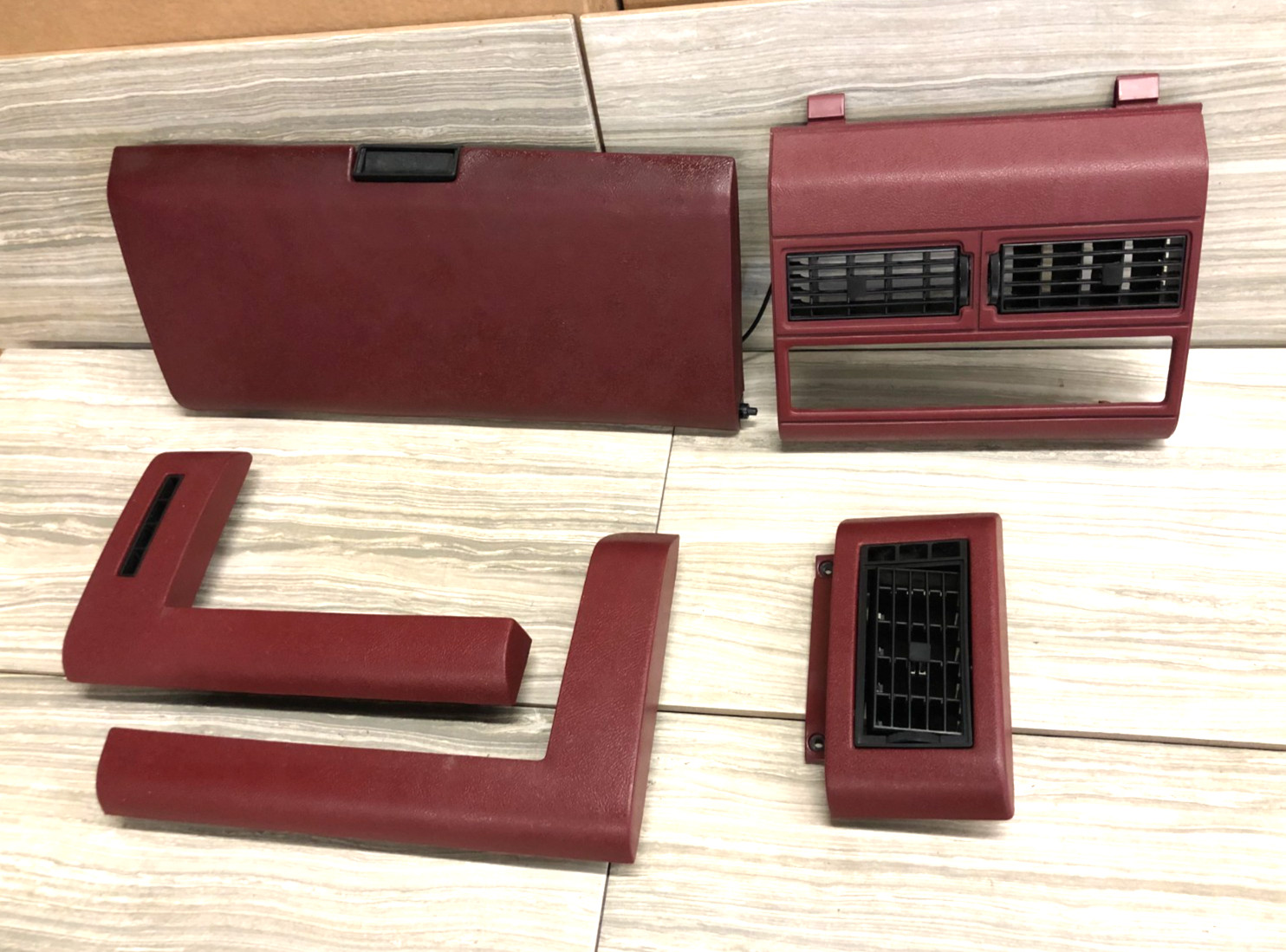 1990 chevy silverado lower dash trim molding air vent set ( dark red ) 1988-1994 1990 chevy silverado lower dash trim molding air vent set ( dark red ) 1988-1994