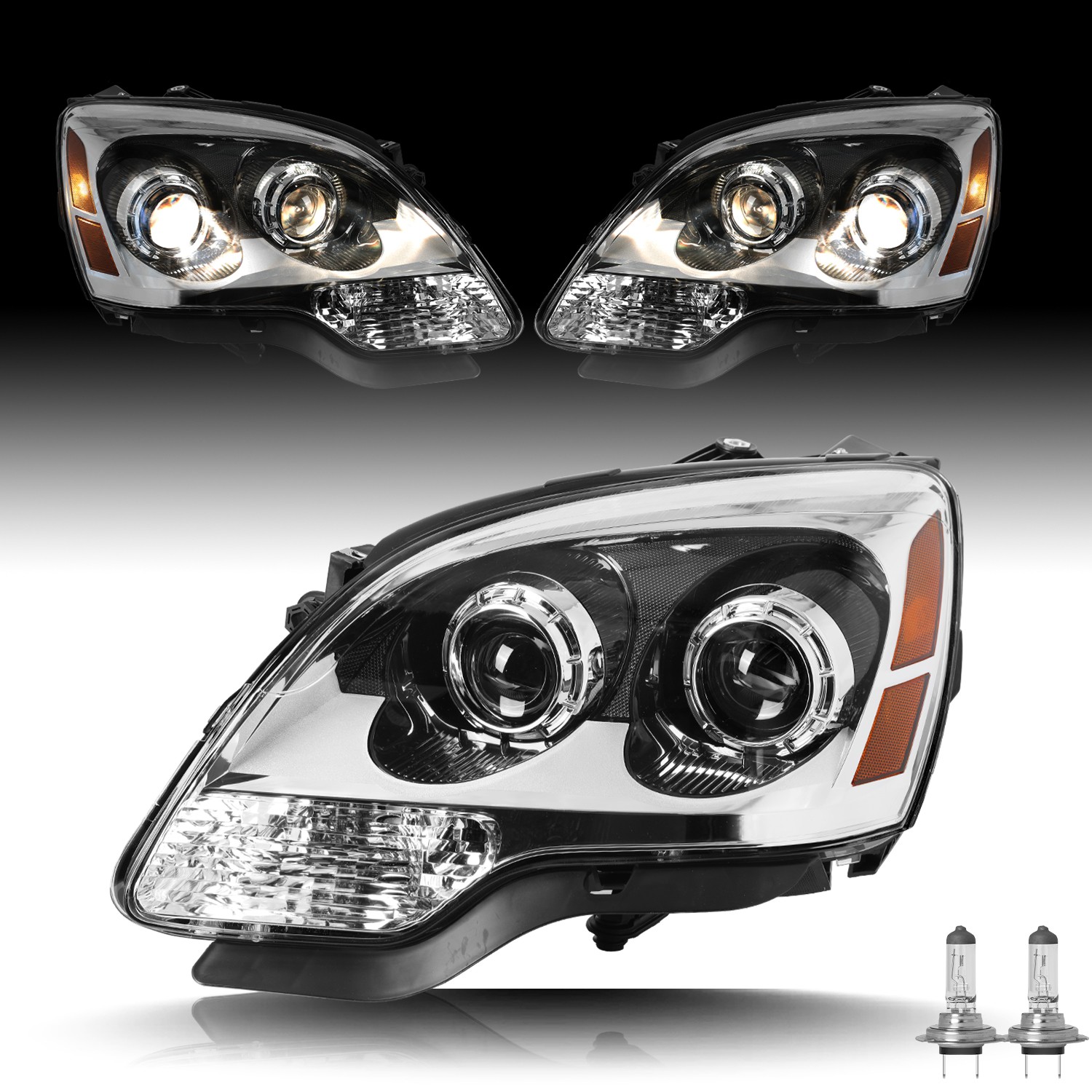 For 2007-2012 GMC Acadia Projector FACTORY Headlights Headlamps W/ Bulbs L/R/SET For 2007-2012 GMC Acadia Projector FACTORY Headlights Headlamps W/ Bulbs L/R/SET