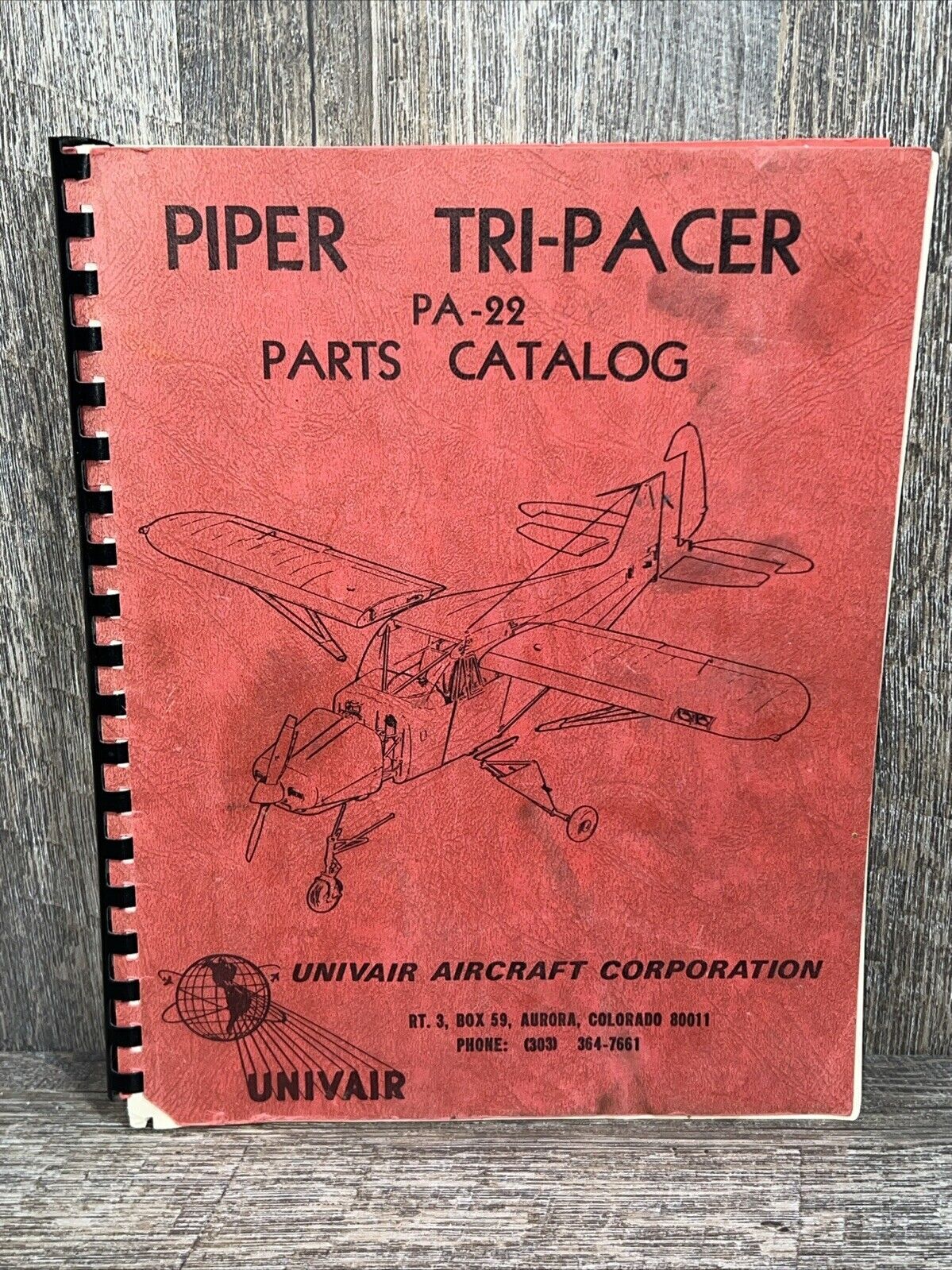 Vintage Piper Tri-Pacer PA-22 Univair Parts Catalog 1978 Spiral Catalog 211 Pgs