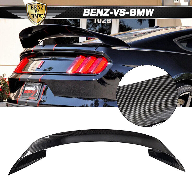 Fits 15-23 Ford Mustang GT350R Style Rear Trunk Spoiler Carbon Fiber CF