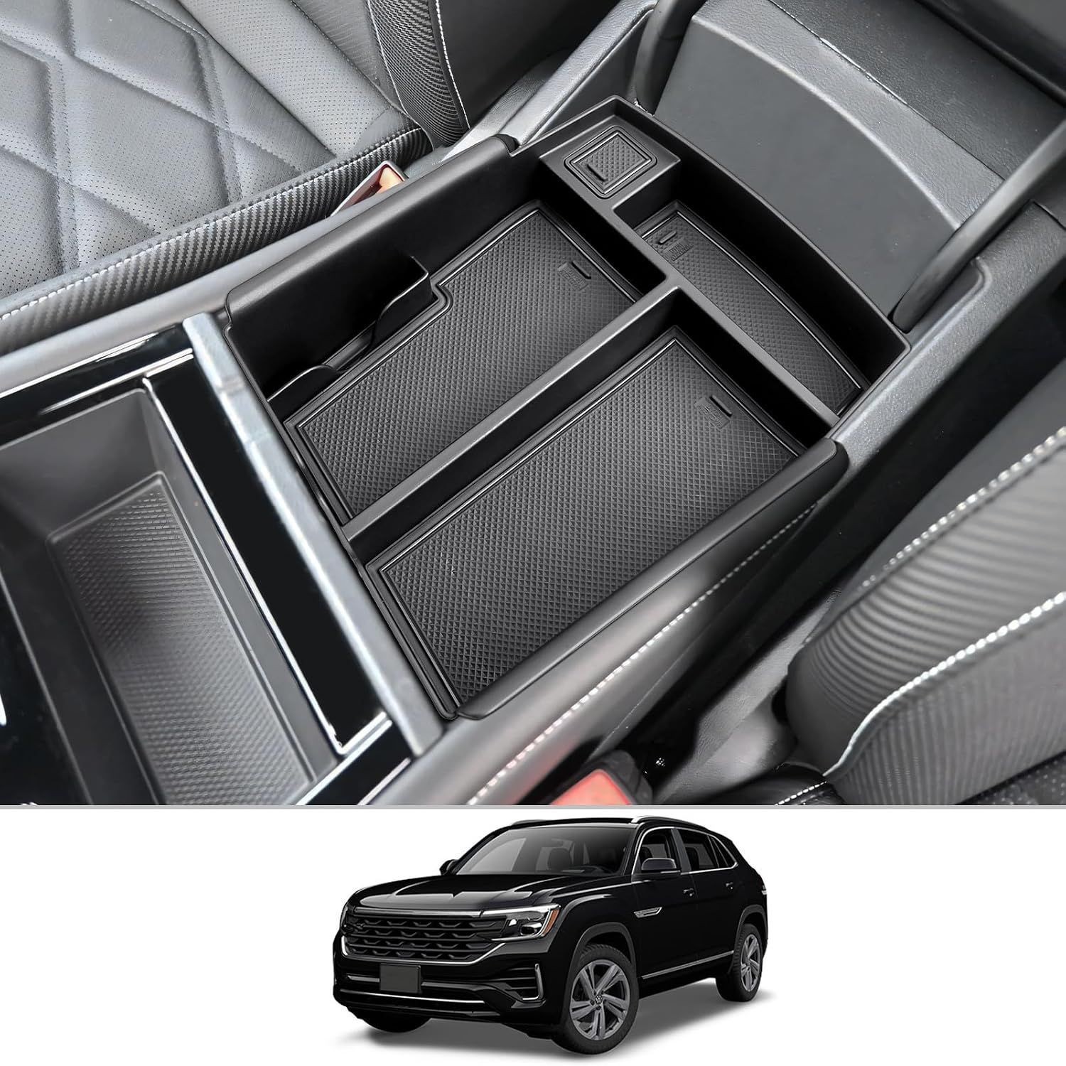 Center Console Organizer Tray for VW Atlas 2024-2026, SEL R-Line SE Accessories