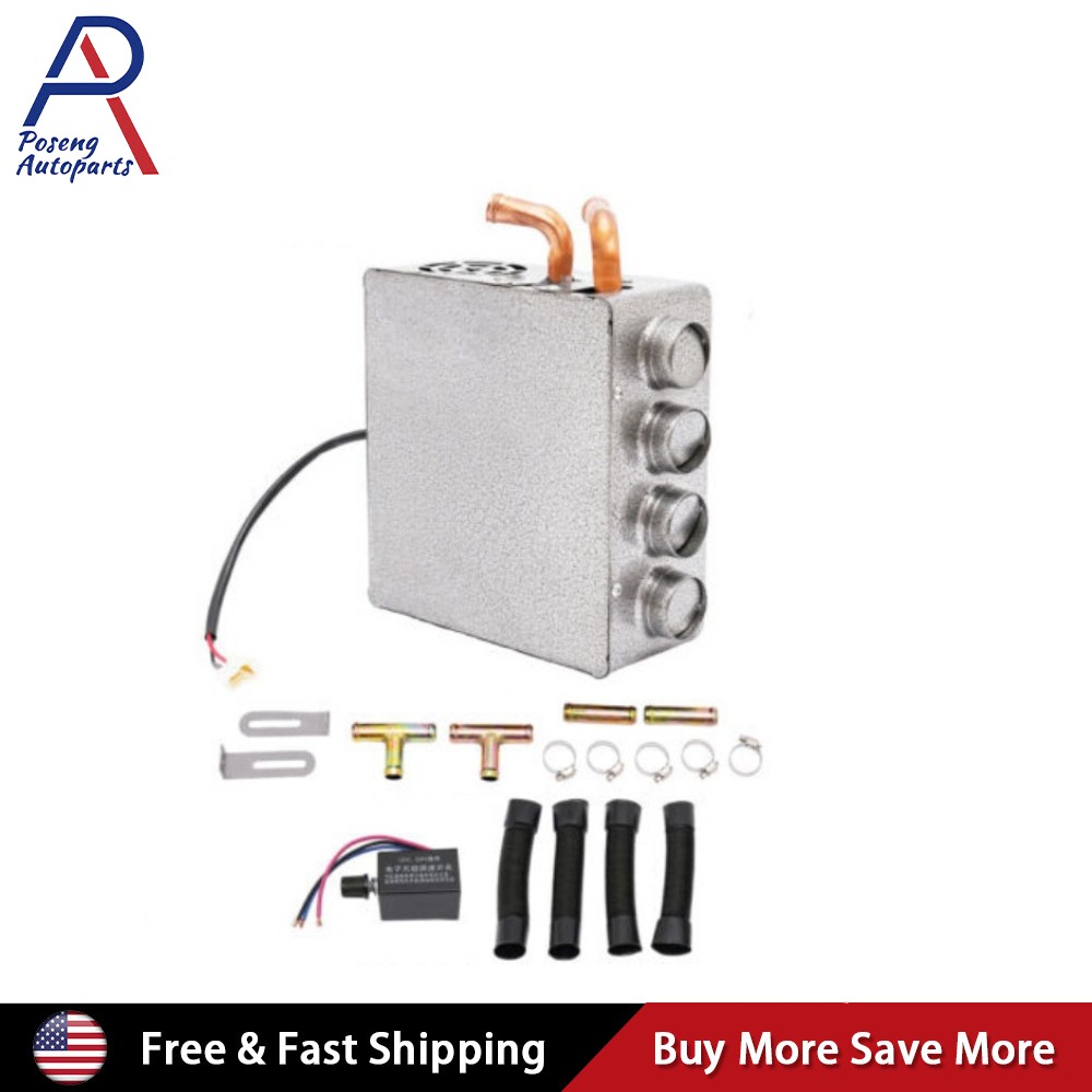 12V Universal Truck Car Underdash Compact Heater Kit Copper Tube+Speed Switch