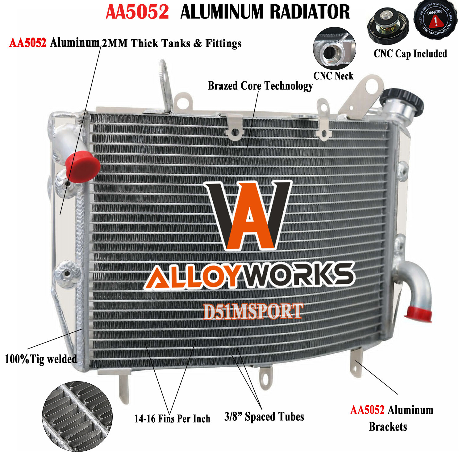 Aluminum Radiator For Yamaha YZF R6 2006-2011 PRC251