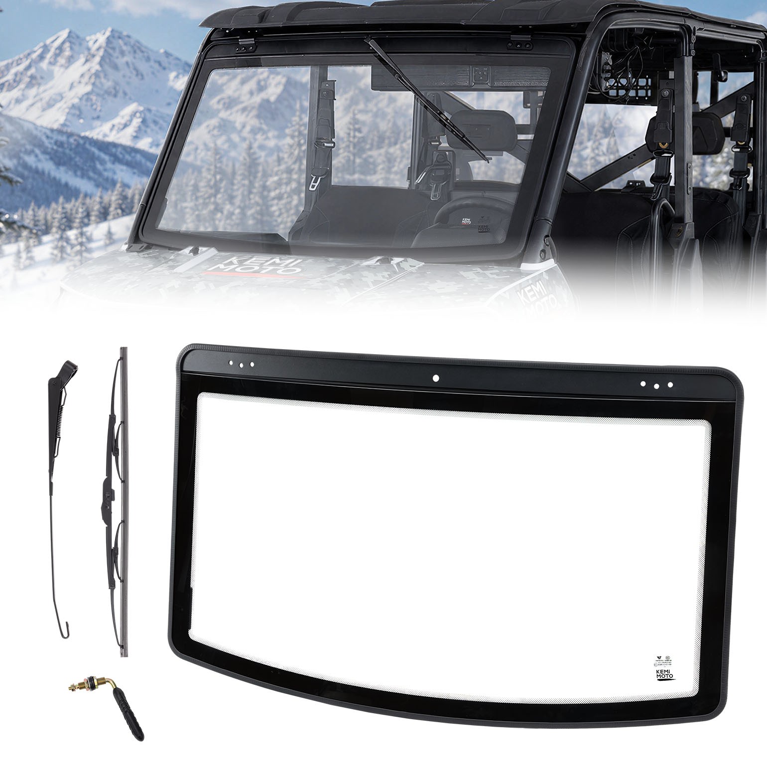 Upgraded Glass Front Windshield+Manual Wiper for Polaris Ranger XP 1000 900/Crew