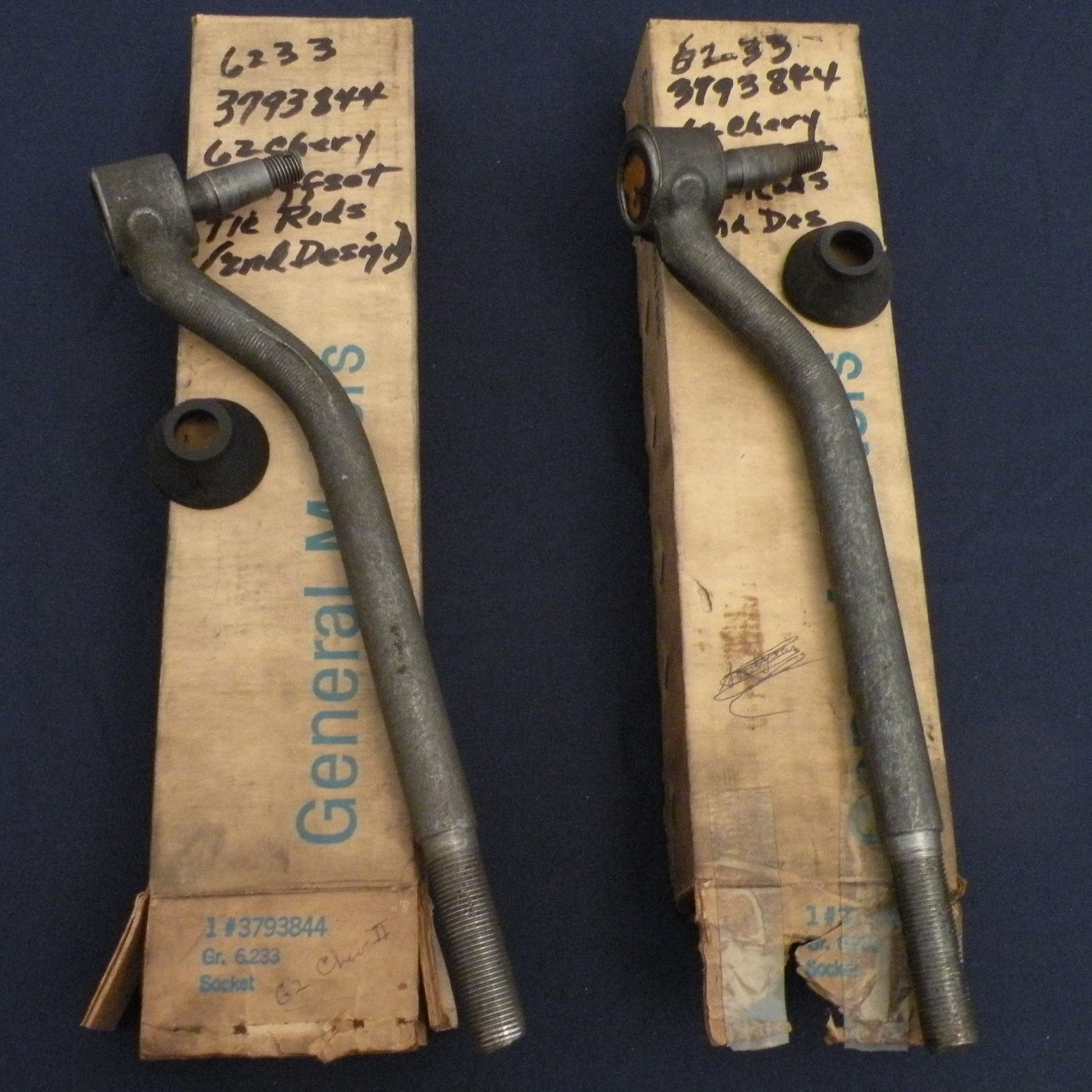 NOS 1962 Chevy II/ Nova (Second Design - w/Offset) Tie Rod Ends PAIR GM 3793844