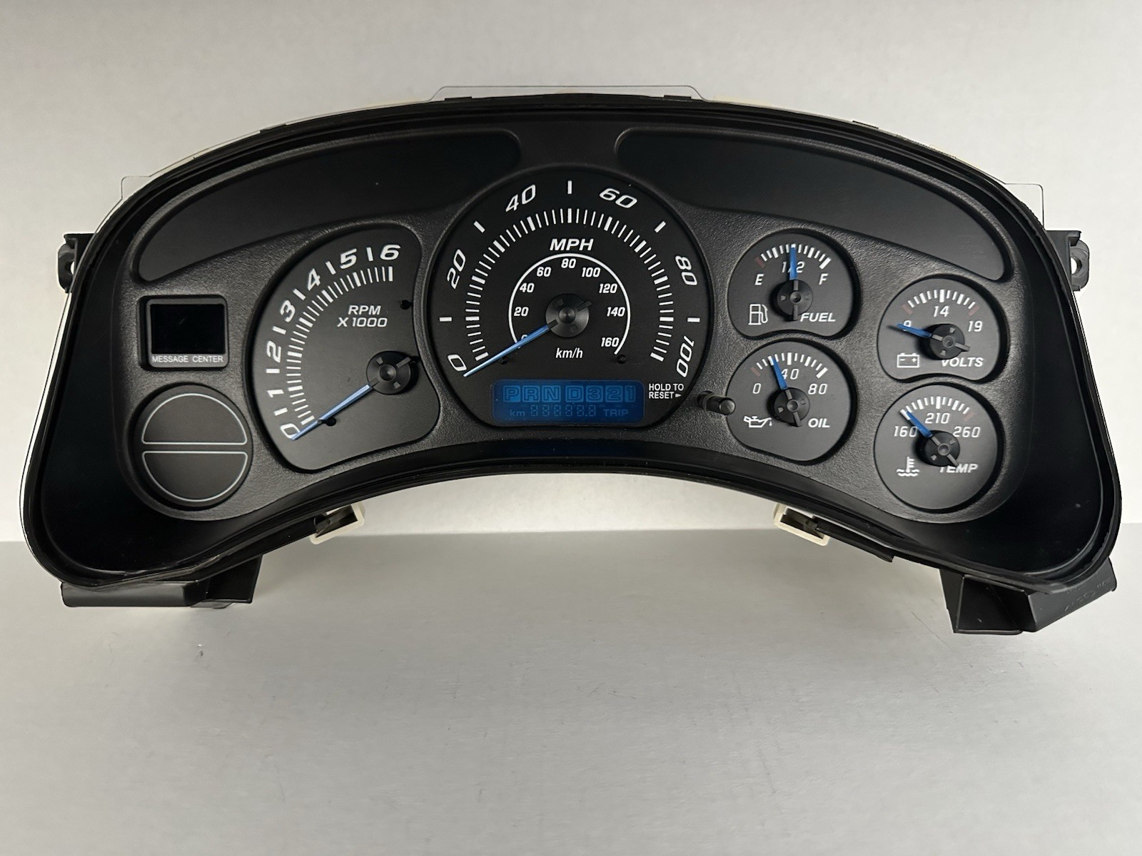 00-02 Silverado Speedometer Instrument Gauge Cluster White LED Blue Needles