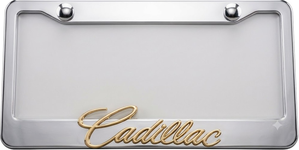 Cadillac 3d Gold Script License Plate Frame Holder Cadillac 3d Gold Script License Plate Frame Holder