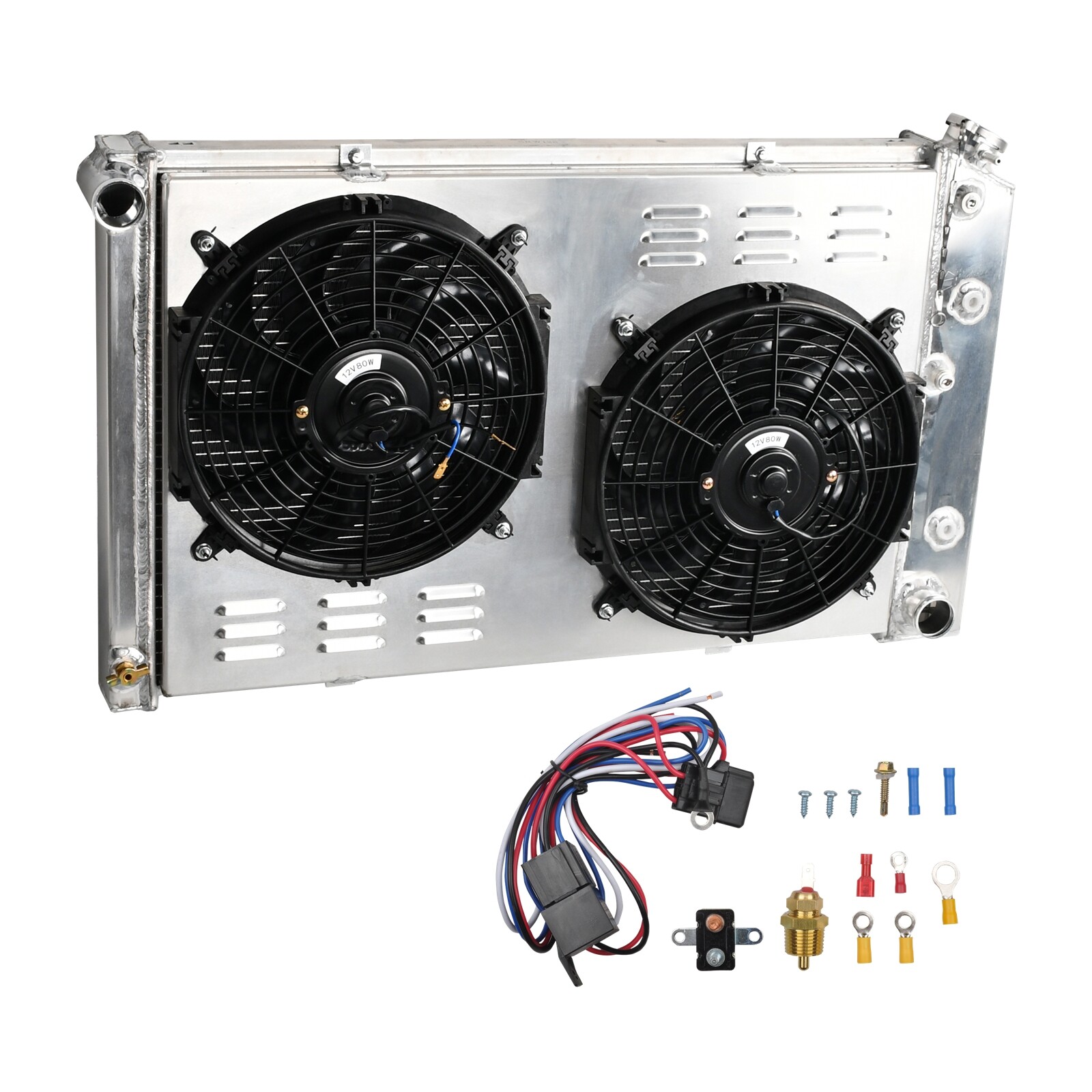 3 Row Radiator & Shroud Fan & Relay For Chevy 1970-81 Camaro/1978-87 Monte Carlo