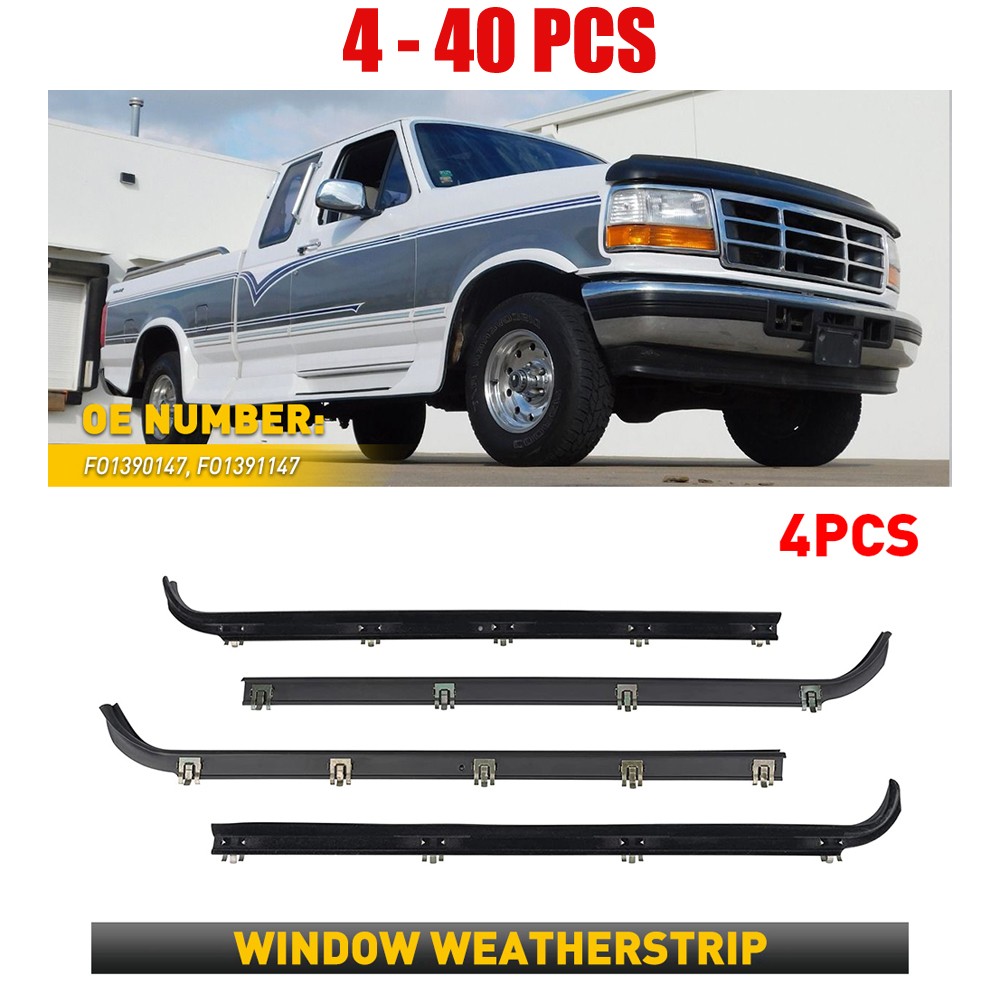 4-40X Weatherstrip Window Moulding Trim Seal Belt for 1987-97 Ford F250/150/350