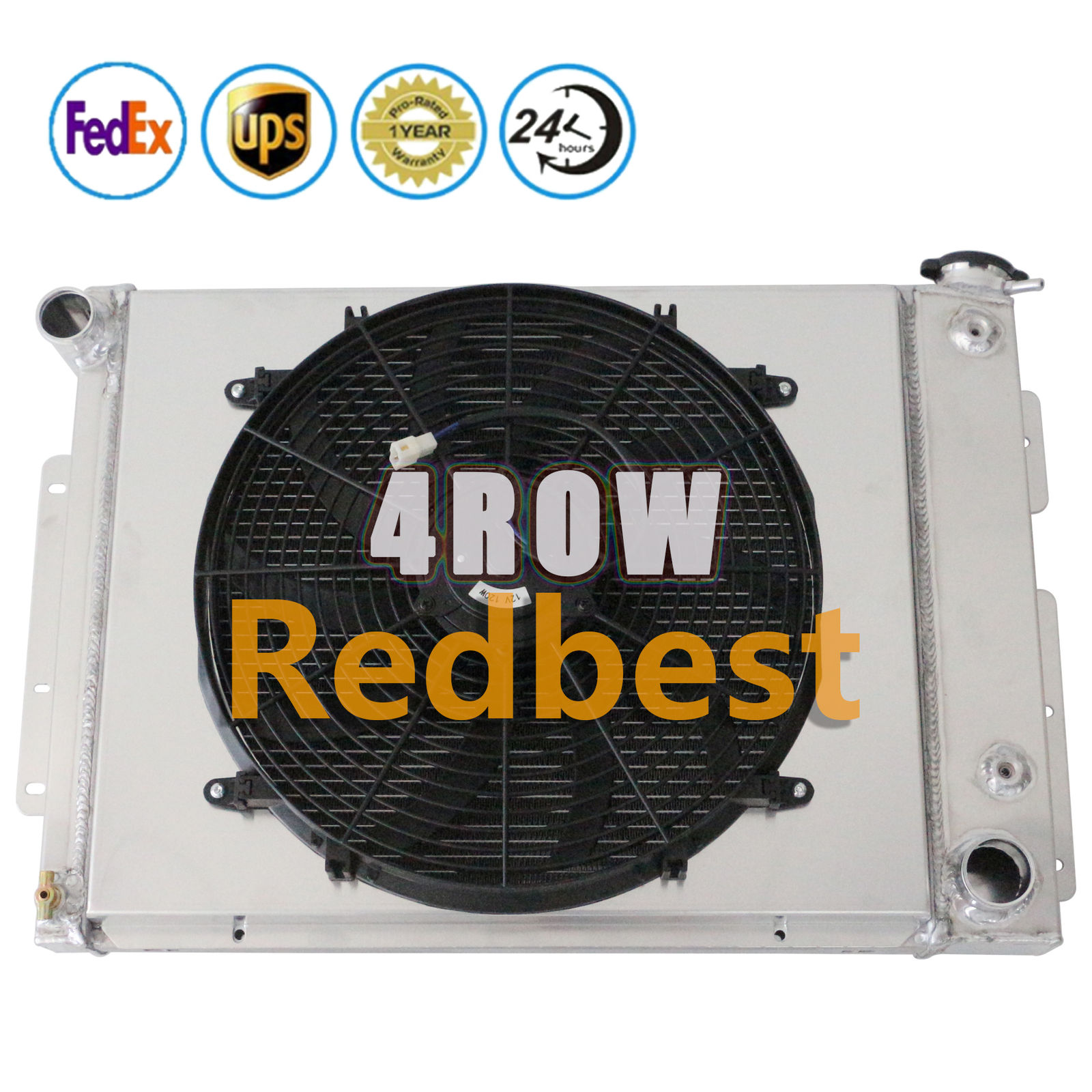 For 1967-69 Chevy Camaro Pontiac Firebird AT MT 4 Row Alu Radiator+Shroud+16\ For 1967-69 Chevy Camaro Pontiac Firebird AT MT 4 Row Alu Radiator+Shroud+16\