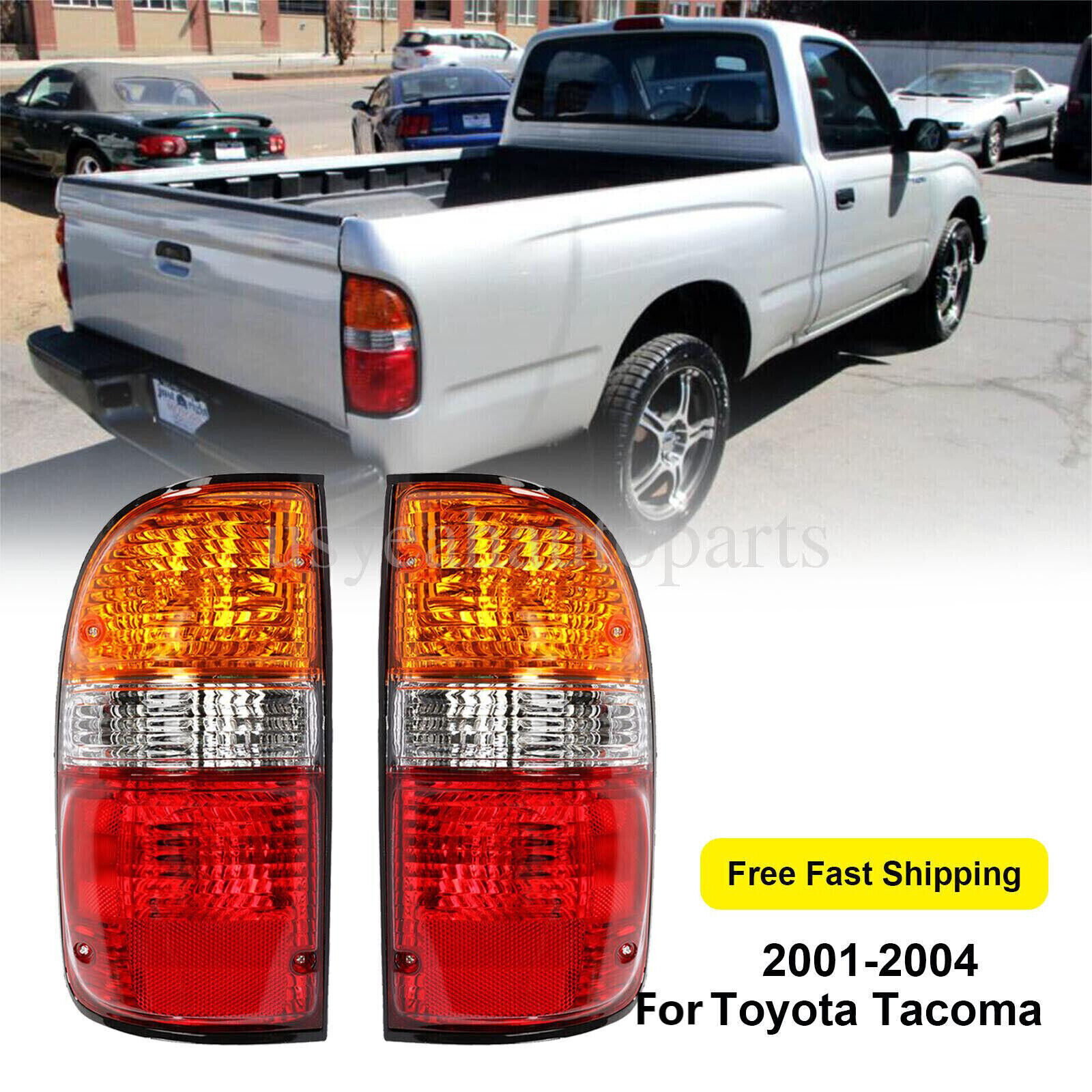 Pair Left & Right Tail Lights Brake Lamps For Toyota Tacoma 2001-2004 W/Bulbs
