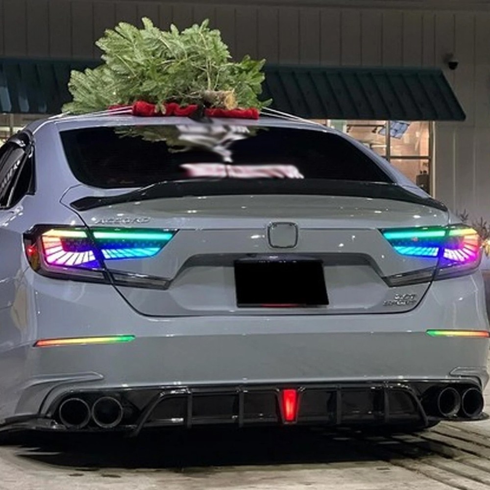 Fit 2018-2022 Honda Accord Sedan RGB LED Tail Lights Assembly w/ Animation