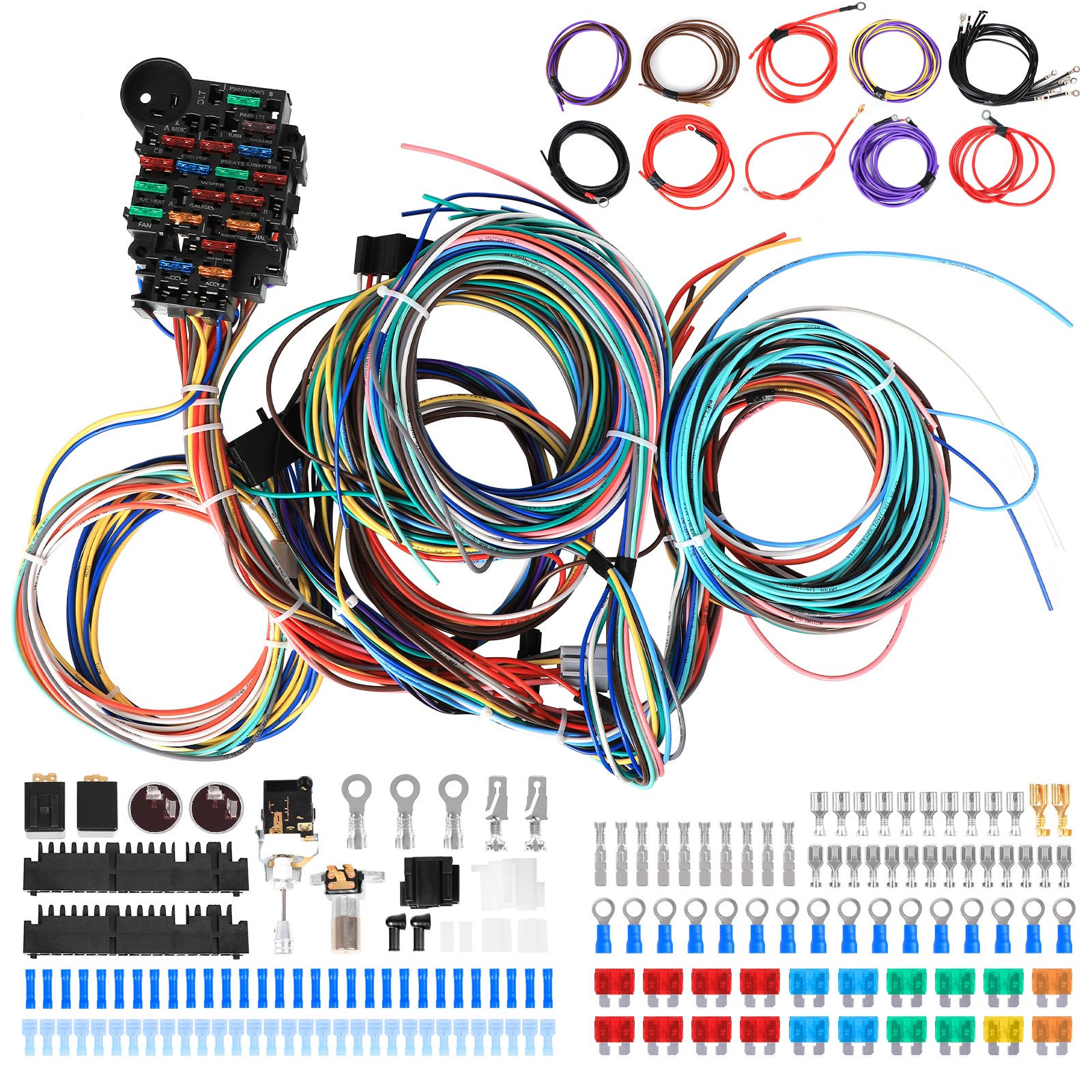 For 1960-1986 Chevy Pickup Truck Wire Harness Universal Wiring Kit 22 Circuit 18